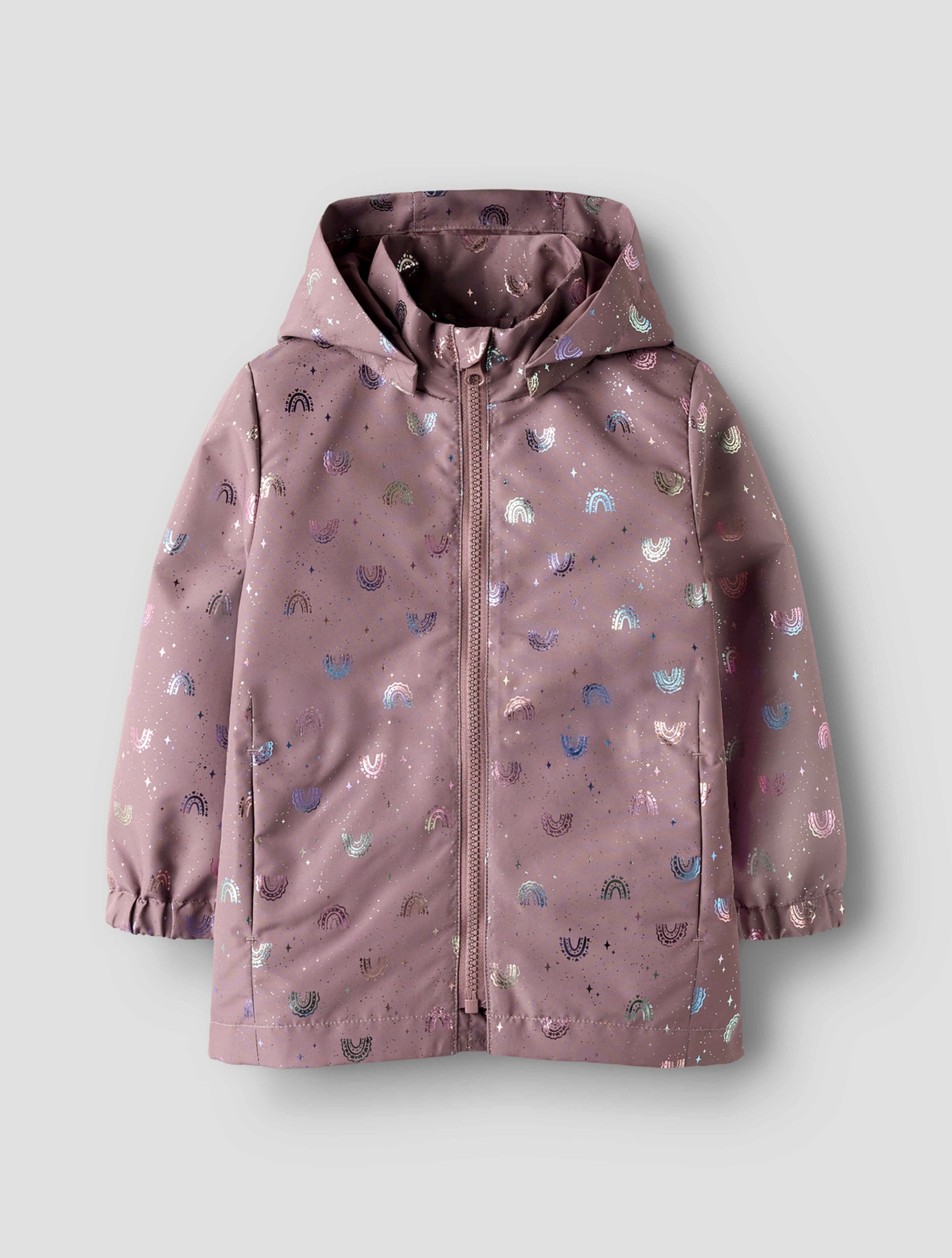 Name It Max jakke - regnbue Lilla - 11049161-GrapeShake-86 cm - 1