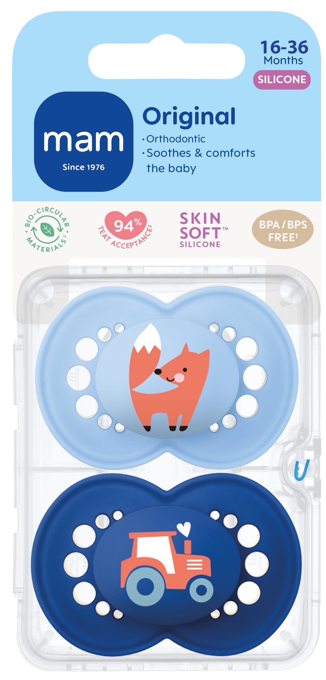 Original Silk 16-36 mnd 2-pk Box, blue
