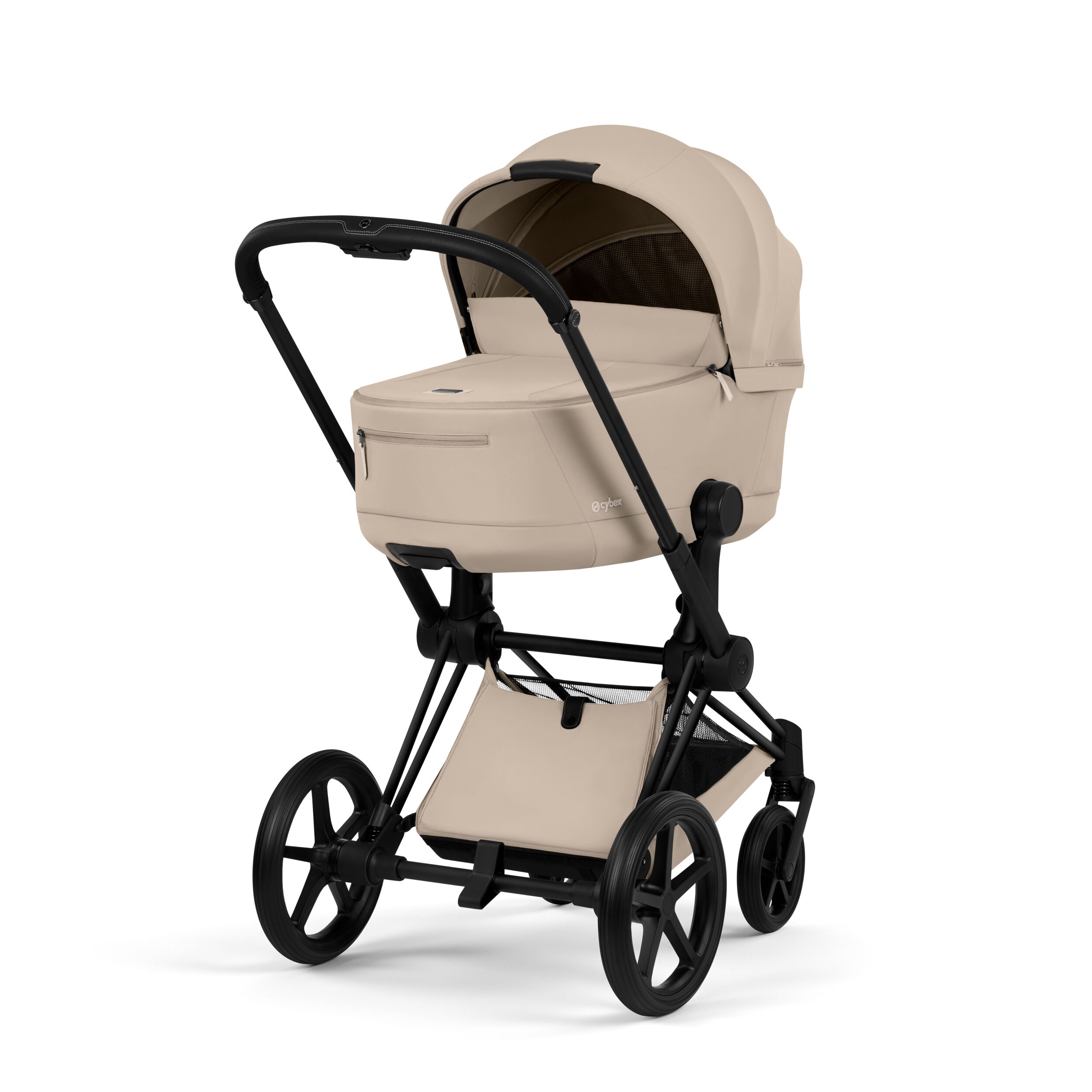 Priam Matt Black med brettbar liggedel (2026), cozybeige