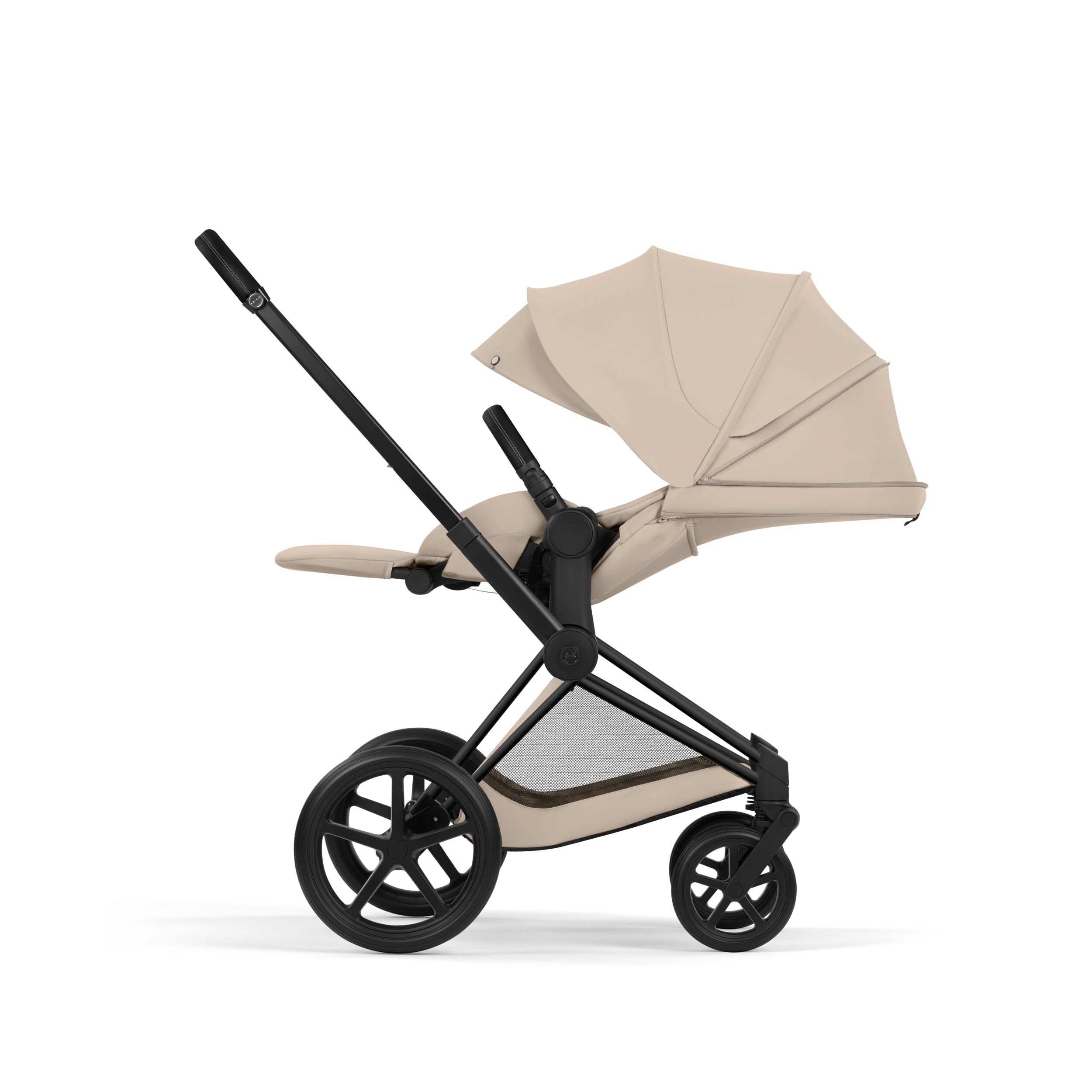 Priam Matt Black med brettbar liggedel (2026), cozybeige