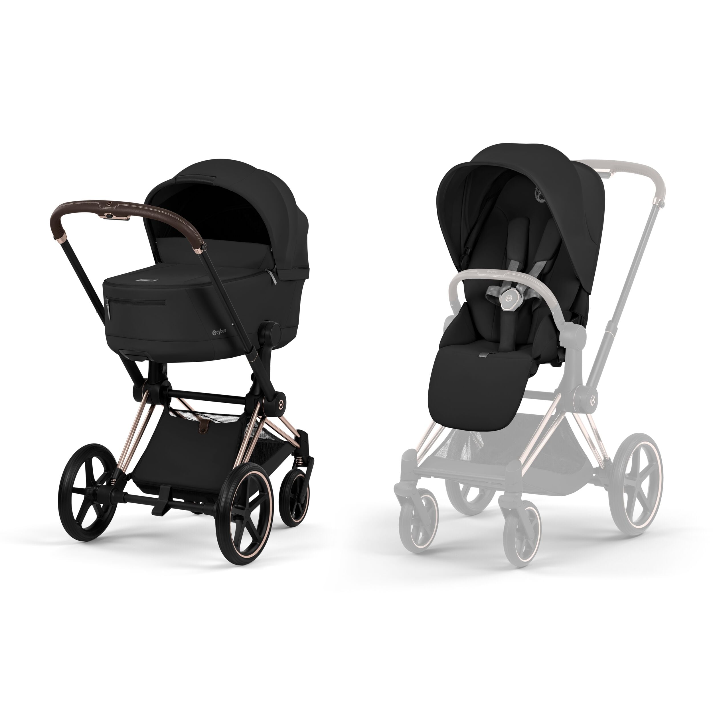 Priam Matt Black med brettbar liggedel (2026)