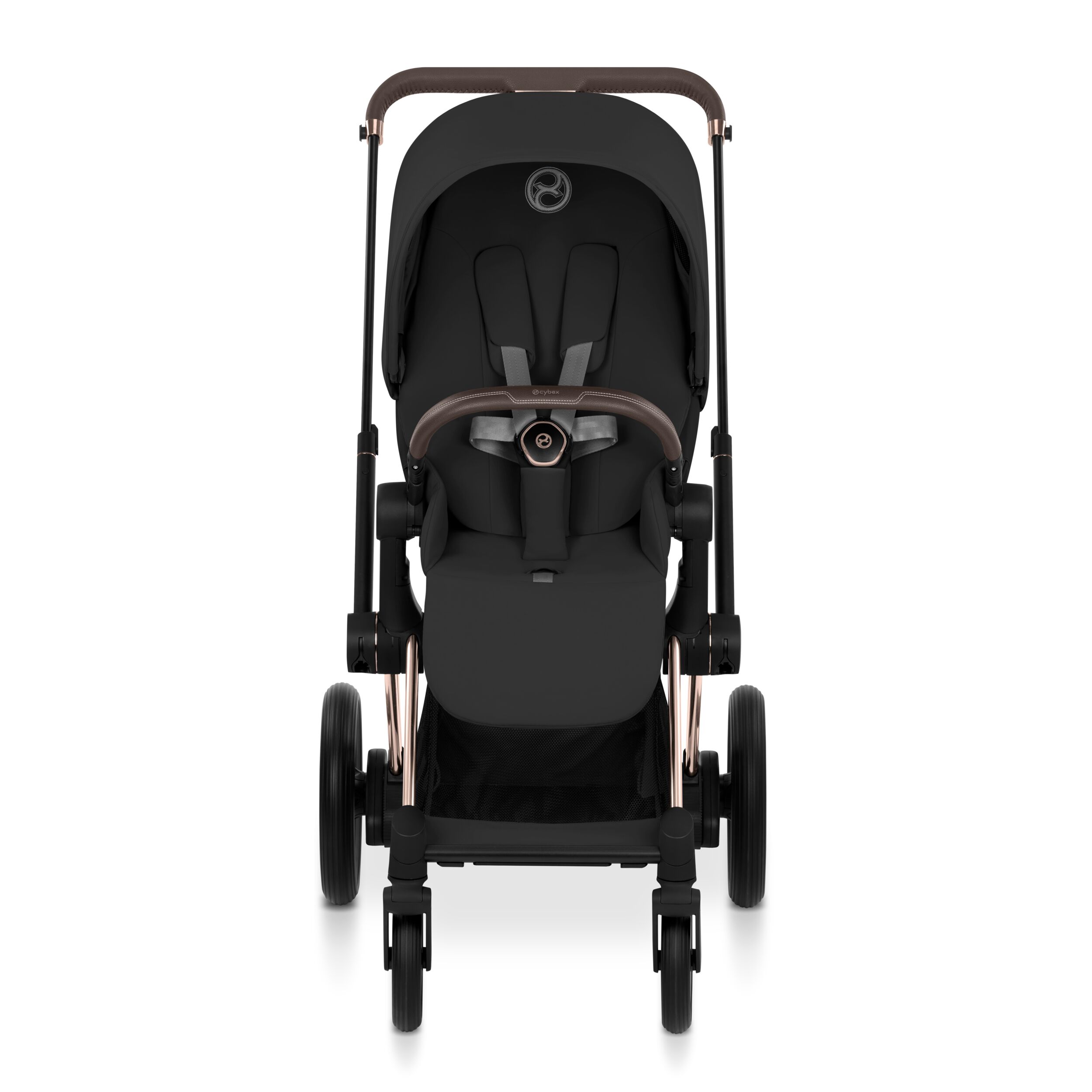 e-Priam Rosegold med brettbar liggedel (2026), sepiablack