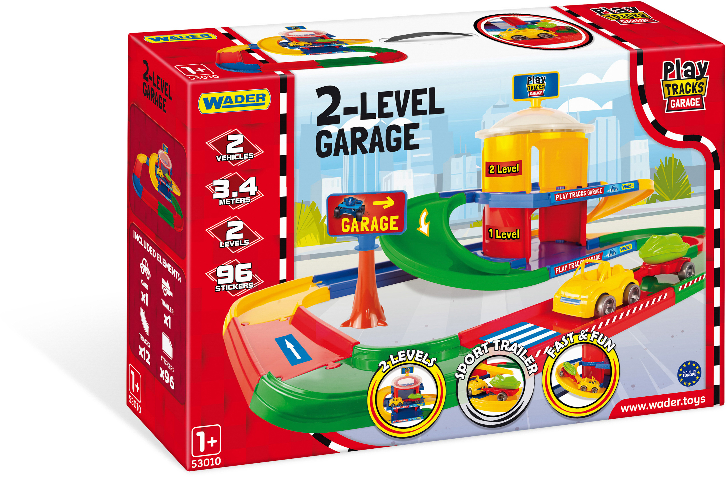 Play Tracks Garage 2-nivåers parkeringshus, multiple
