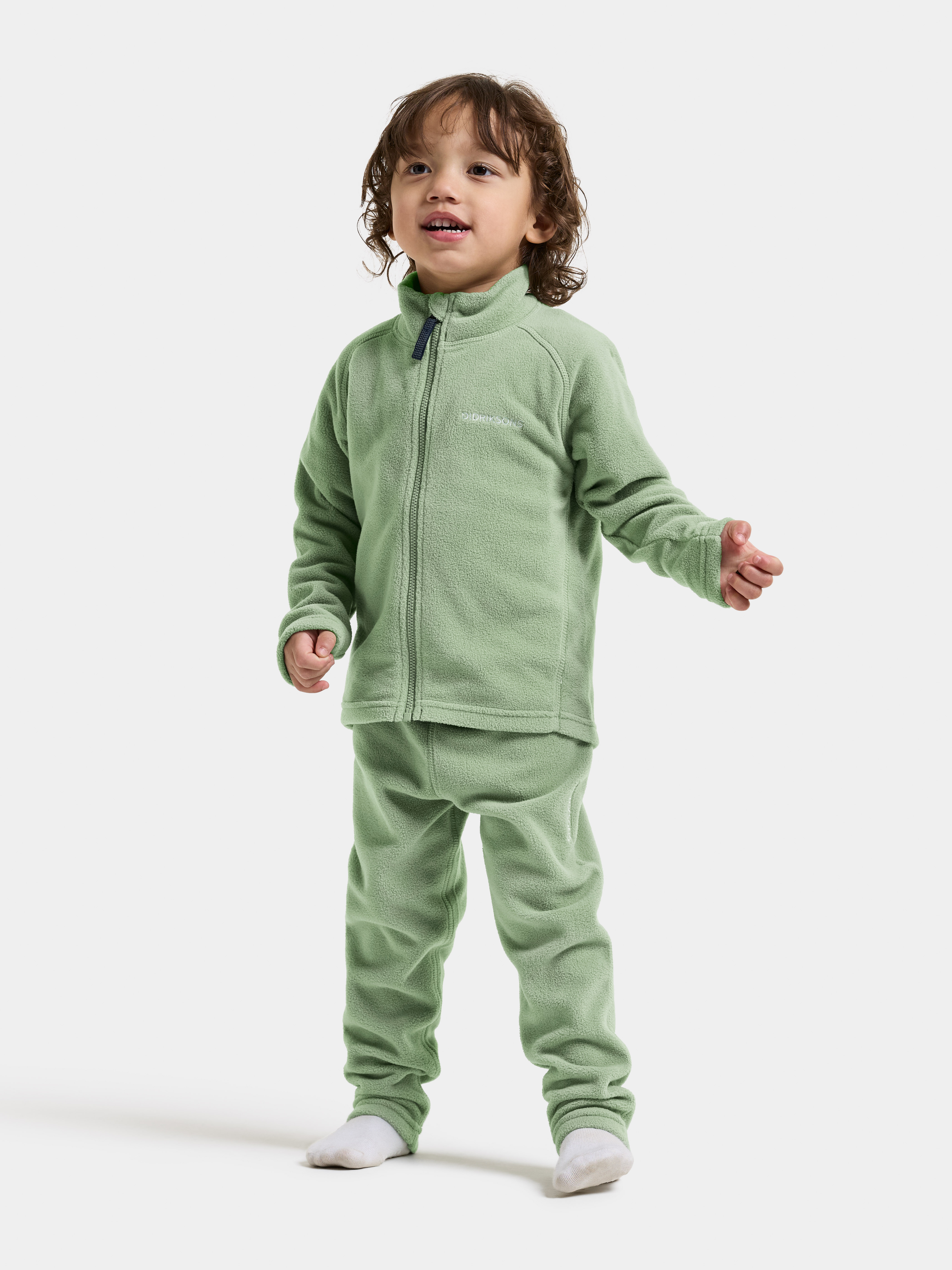 Didriksons Monte fleecebukse Grønn - 11049910-sage green-90 cm - 1