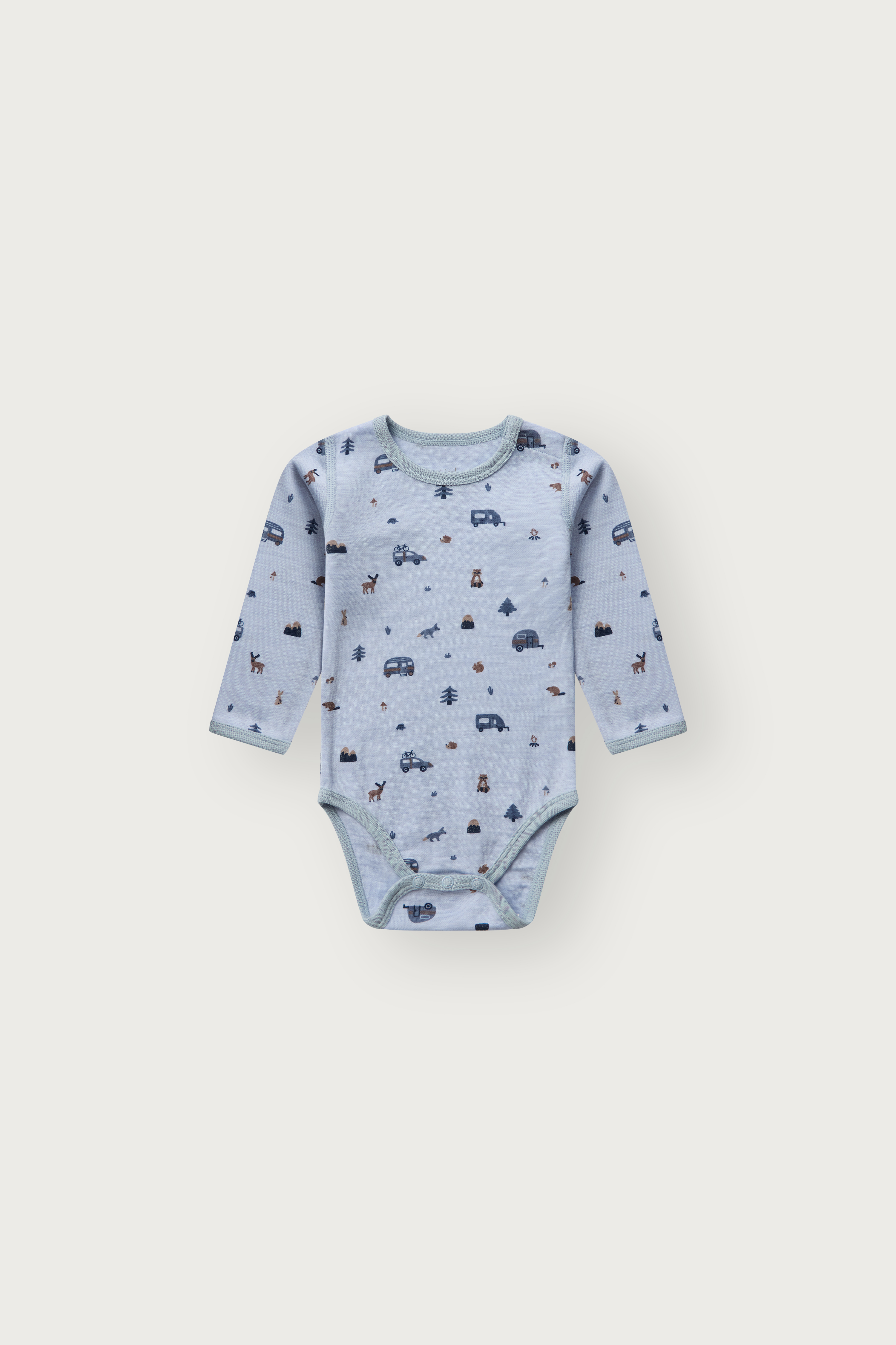 Hust & Claire Bo ullbody - Camp Blå - 11049940-Baby Blue-62 cm - 1