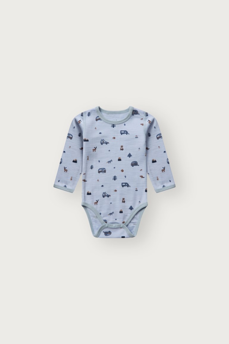 Hust & Claire Bo ullbody - Camp Blå - 11049940-Baby Blue-62 cm - 1