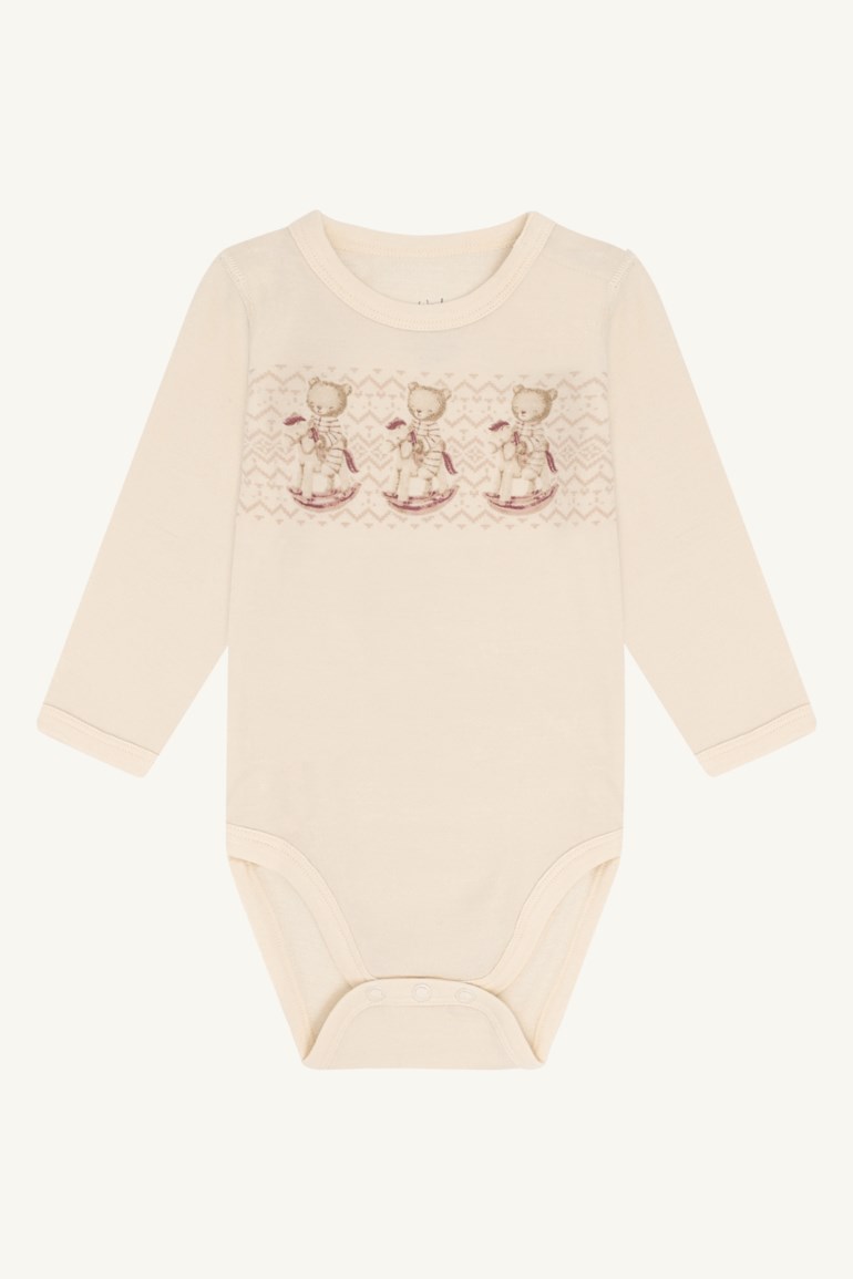 Hust & Claire Baloo ull/bambus body - Teddy Hvit - 11050002-Offwhite-56 cm - 1