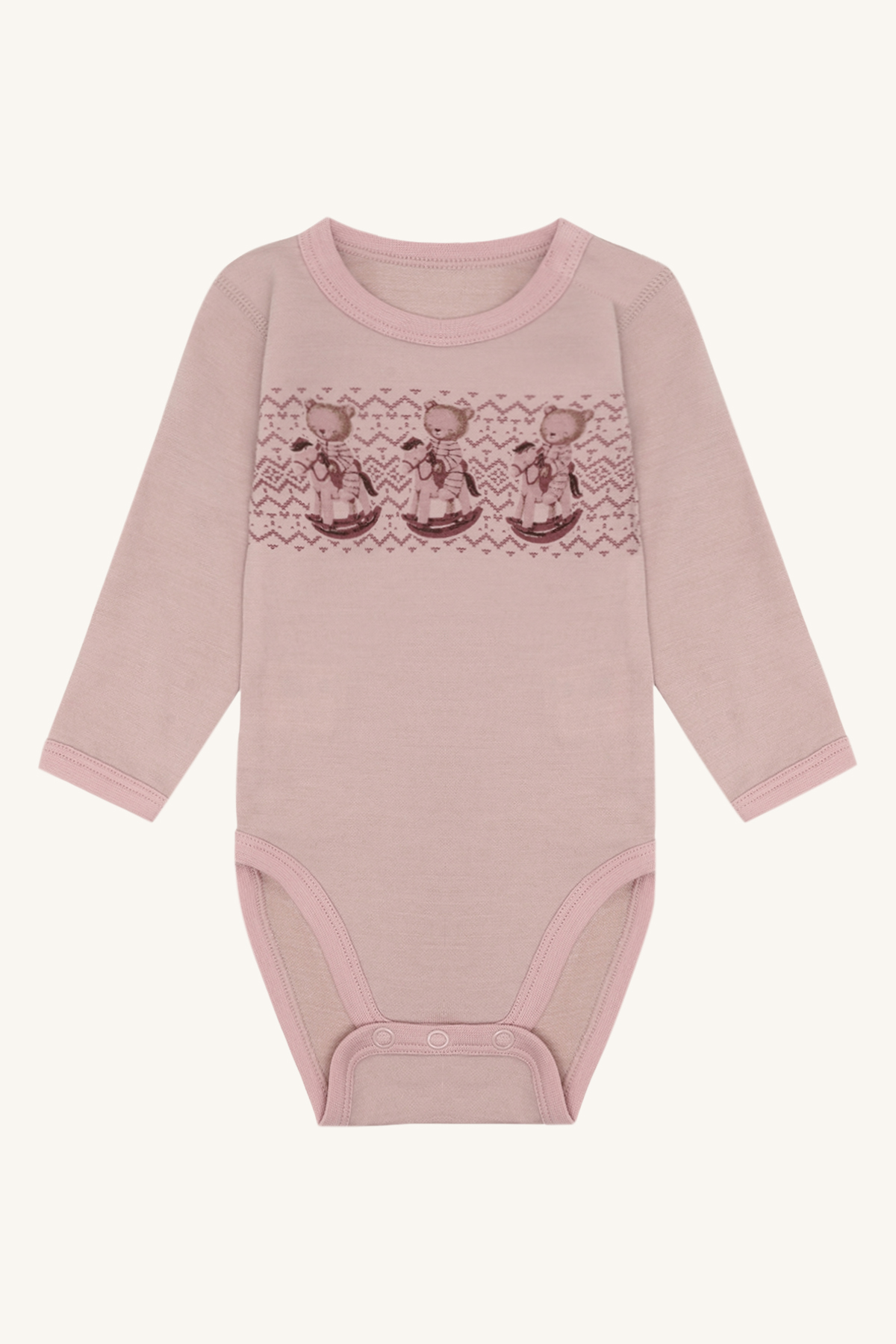 Hust & Claire Baloo ull/bambus body - Teddy Rosa - 11050002-DustyRose-56 cm - 1