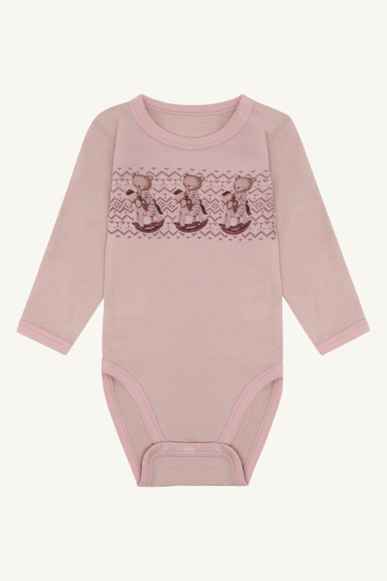 Hust & Claire Baloo ull/bambus body - Teddy Rosa - 11050002-DustyRose-56 cm - 1