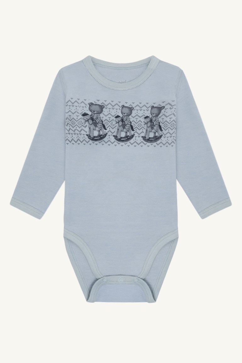 Hust & Claire Baloo ull/bambus body - Teddy Blå - 11050002-Baby Blue-56 cm - 1