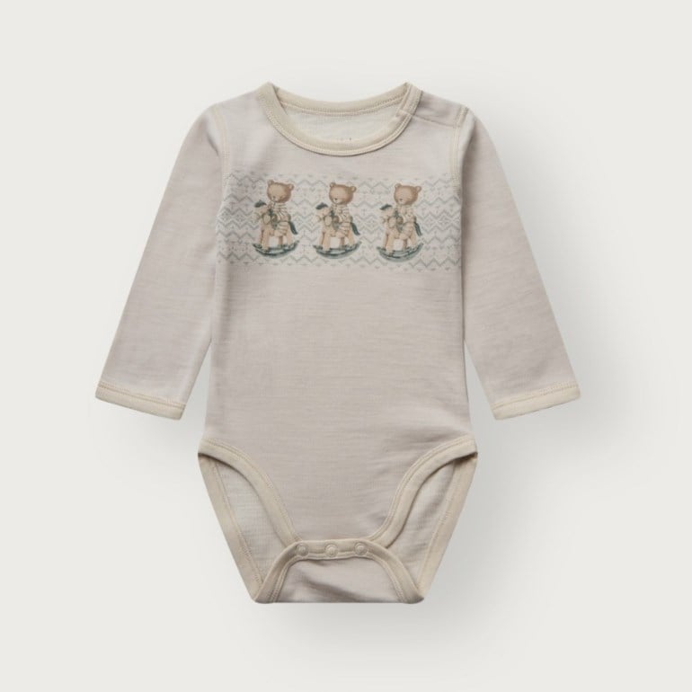 Hust & Claire Baloo ull/bambus body - Teddy Grønn - 11050002-French Oak-56 cm - 1