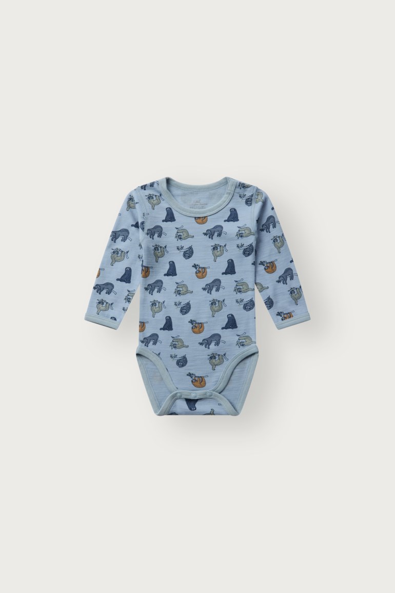 Hust & Claire Baloo ull/bambus body - Lazy Blå - 11050006-Baby Blue-62 cm - 1