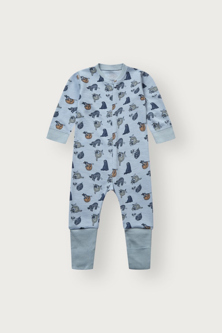 Hust & Claire Manu ull/bambus heldress - Lazy Blå - 11050007-Baby Blue-56 cm - 1