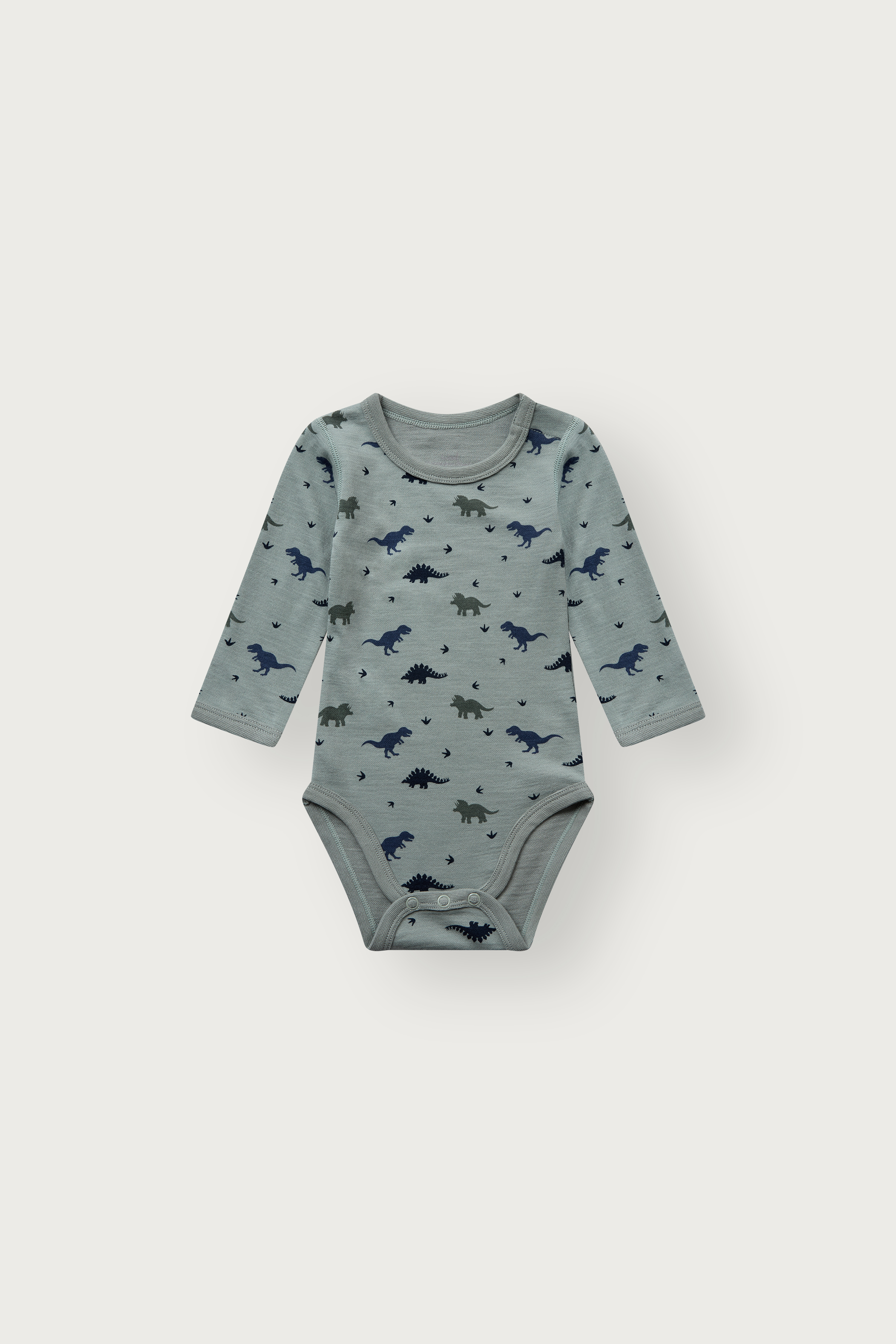 Hust & Claire Baloo ull/bambus body - Dino Grønn - 11050008-SlateGreen-56 cm - 1