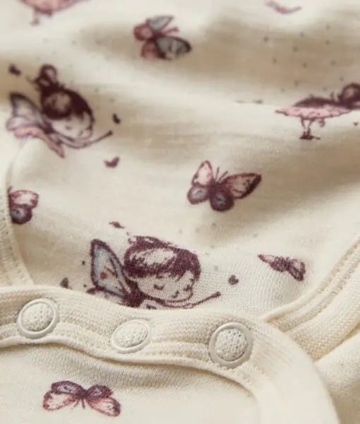 Hust & Claire Baloo ull/bambus body - Fairy, offwhite