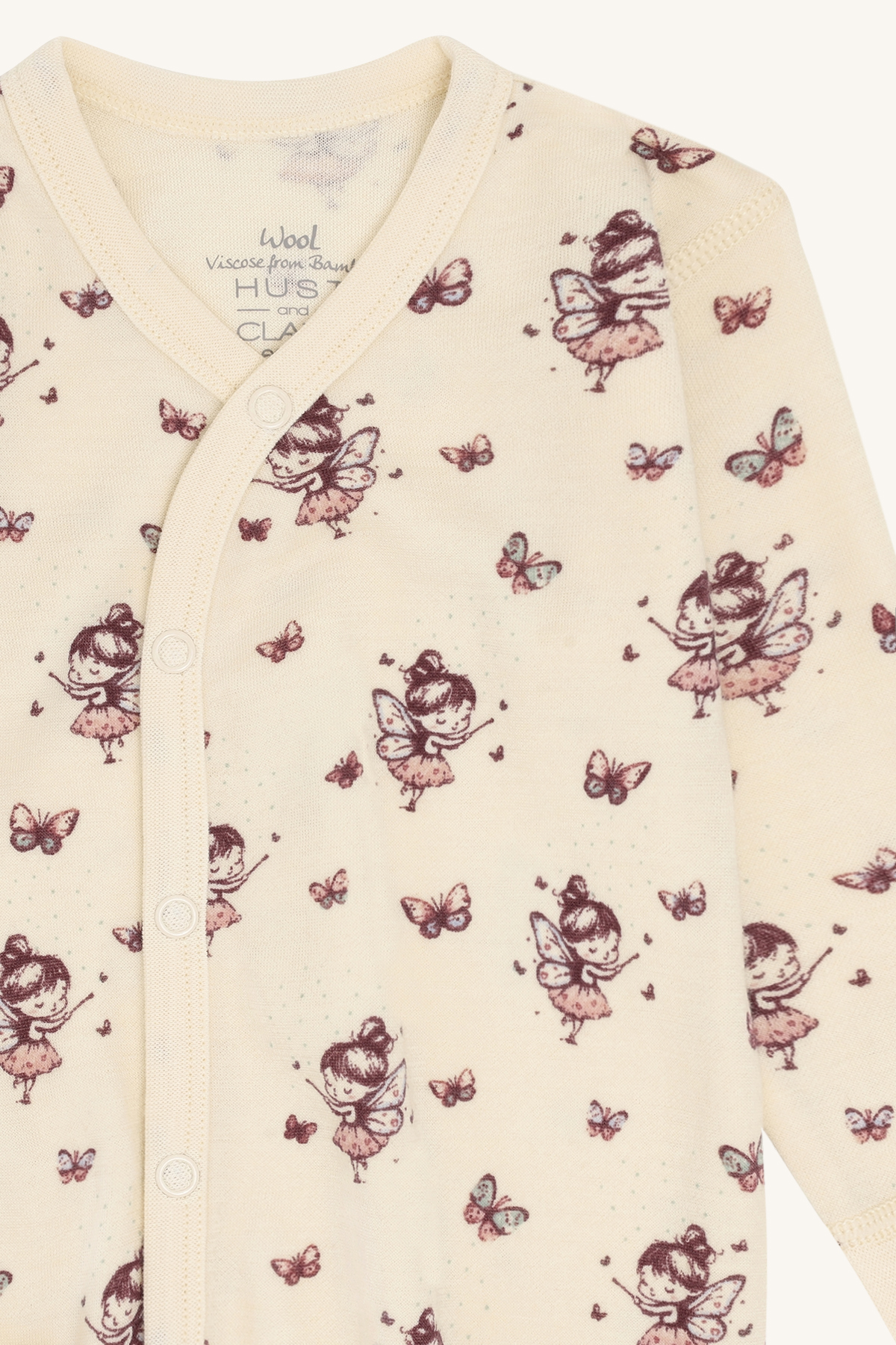 Hust & Claire Manu ull/bambus heldress - Fairy, offwhite