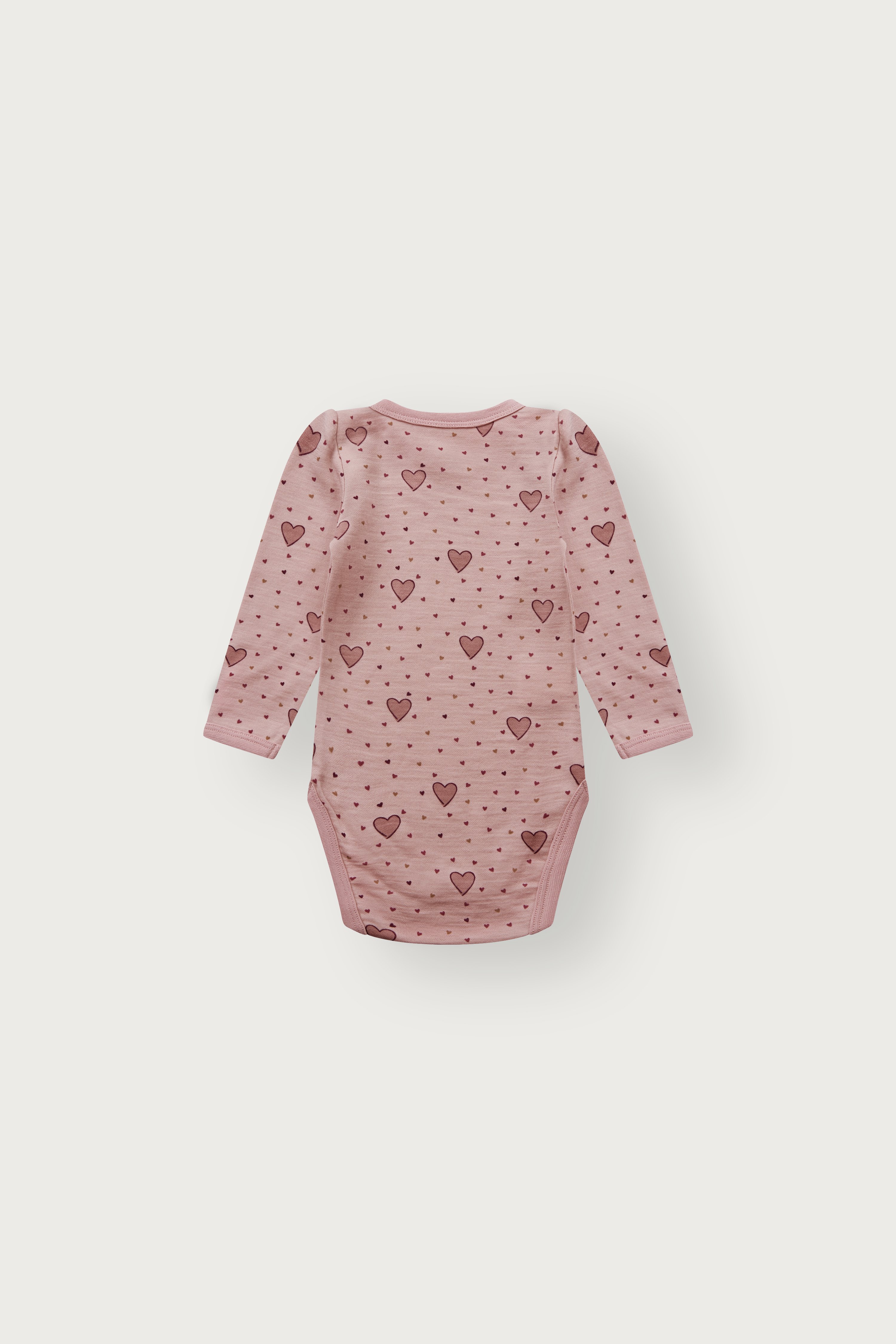 Hust & Claire Baloo ull/bambus body - Hearts, dustyrose