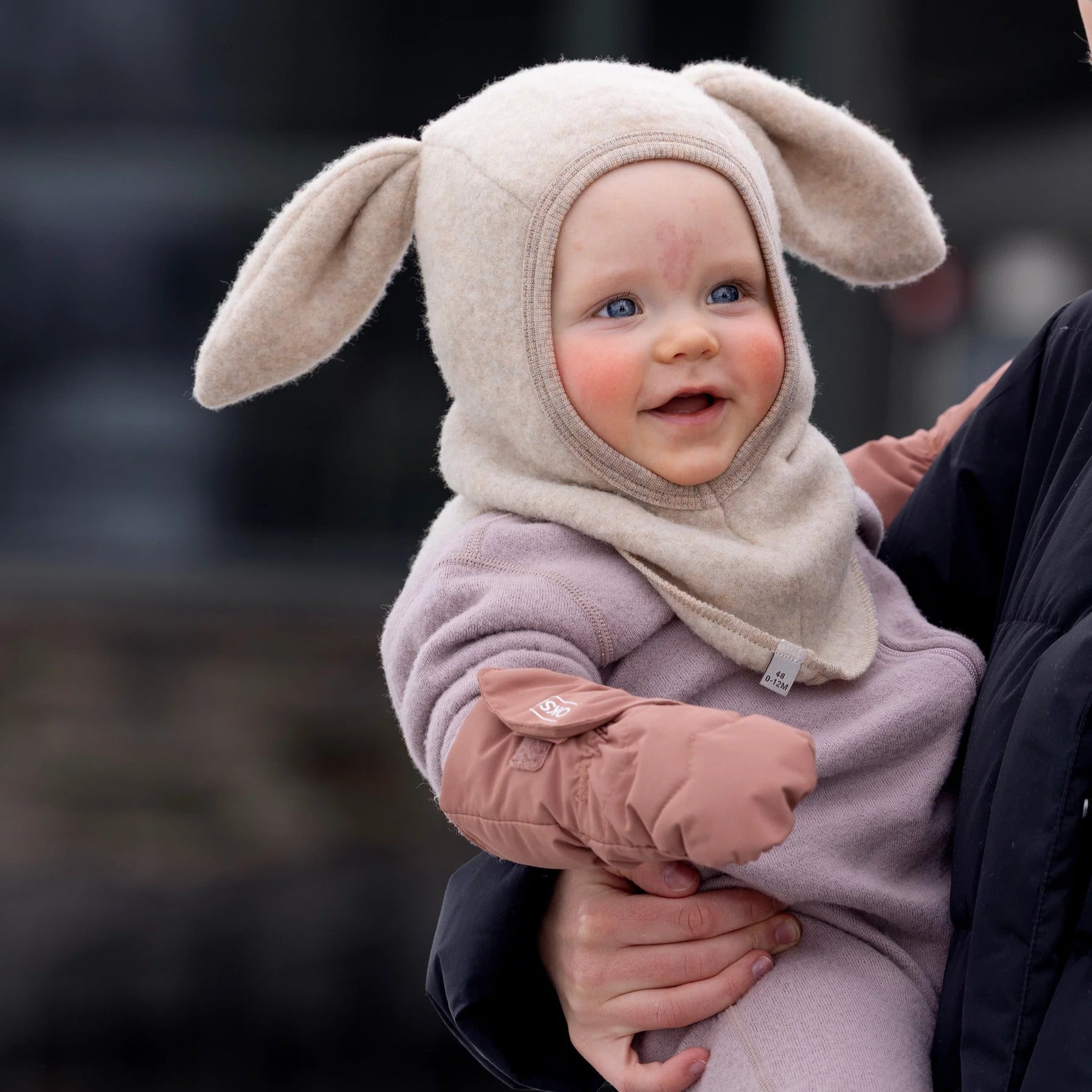 Voksi Babyvotter i ull, Blush Pink, 0-1 år