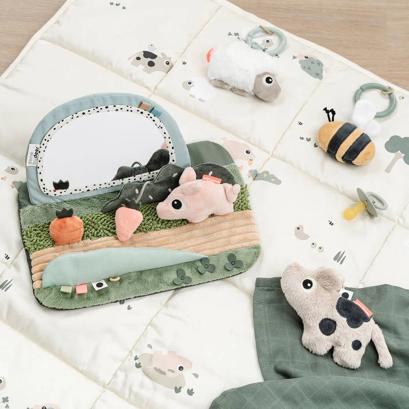 Tummy Time aktivitetsleke med speil, multiple