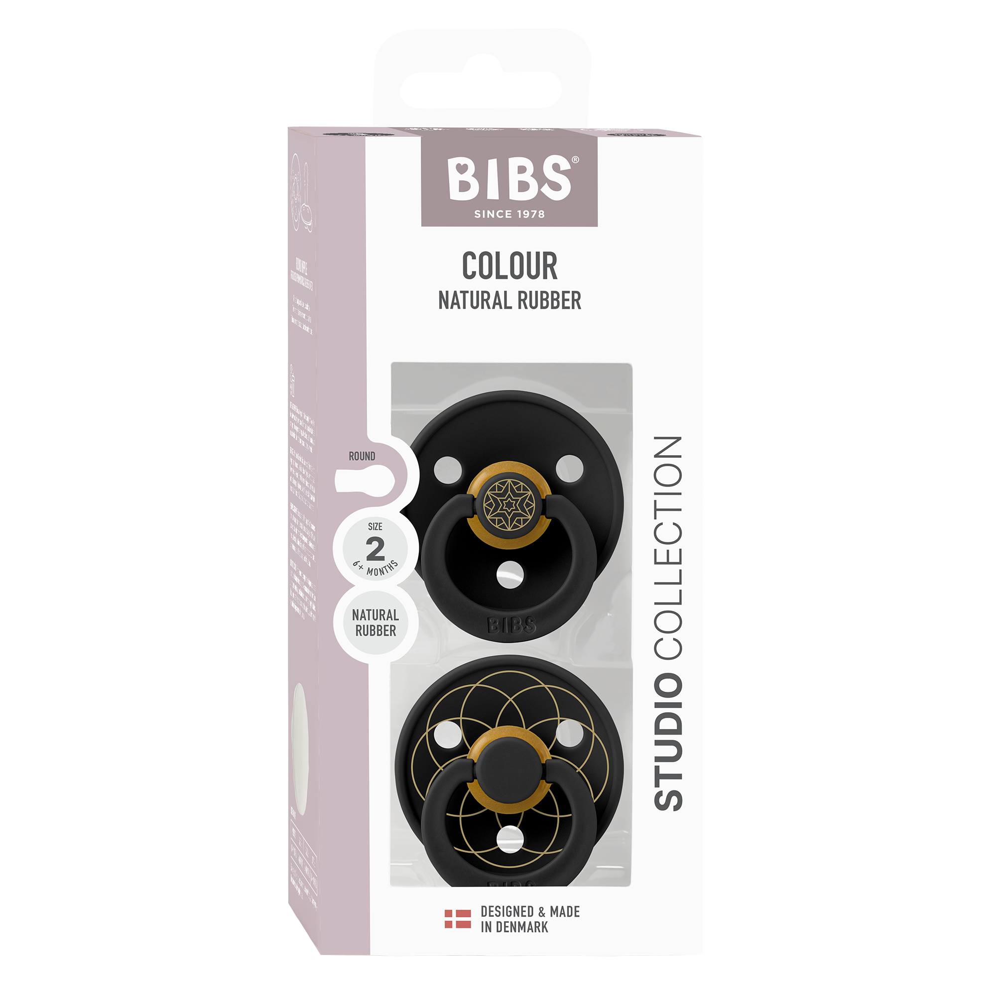Pacifier Studio Colour 2-pk Layl Latex, blackgold