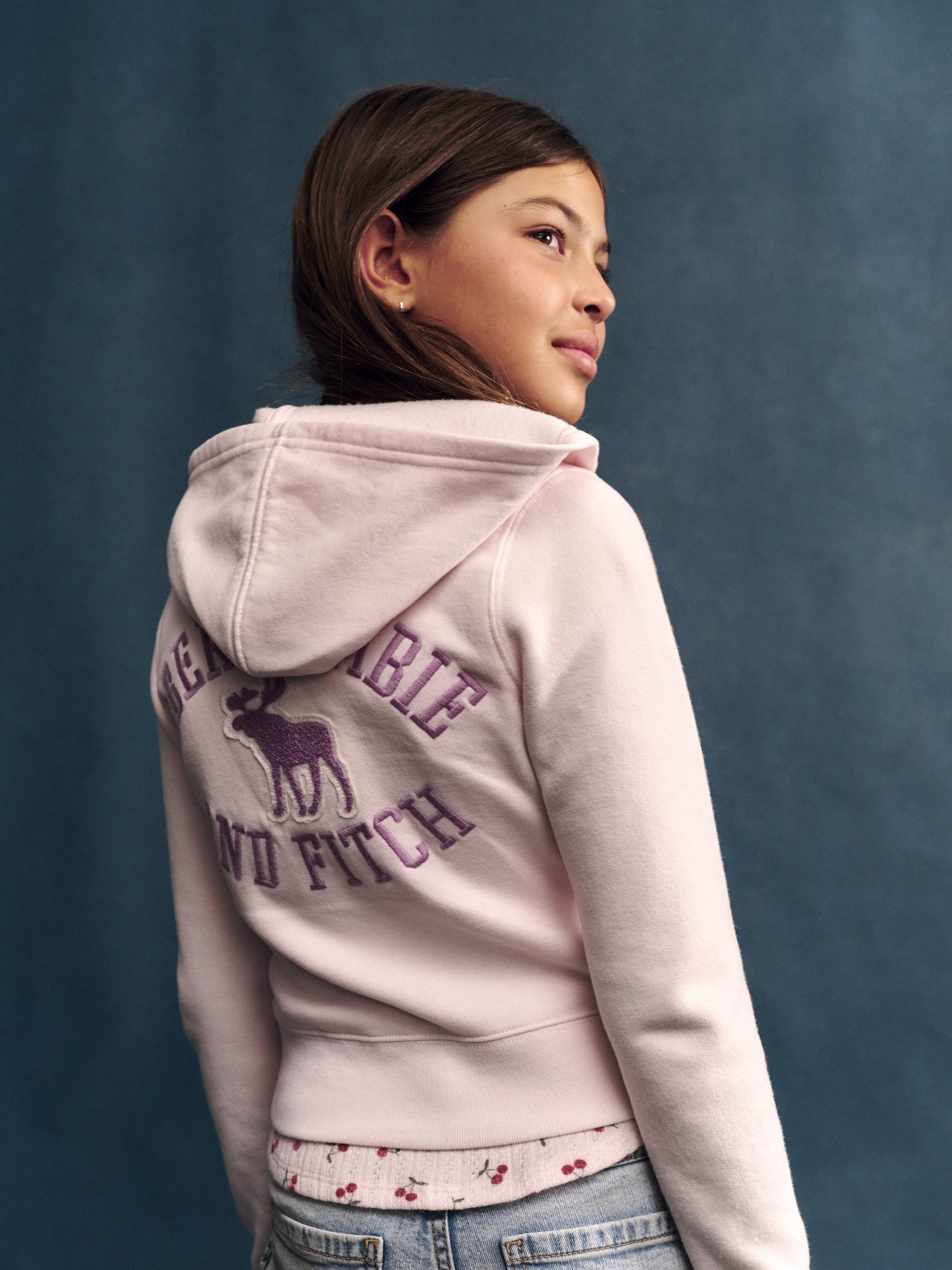 Abercrombie graphic hettejakke, pinkmarshmallow