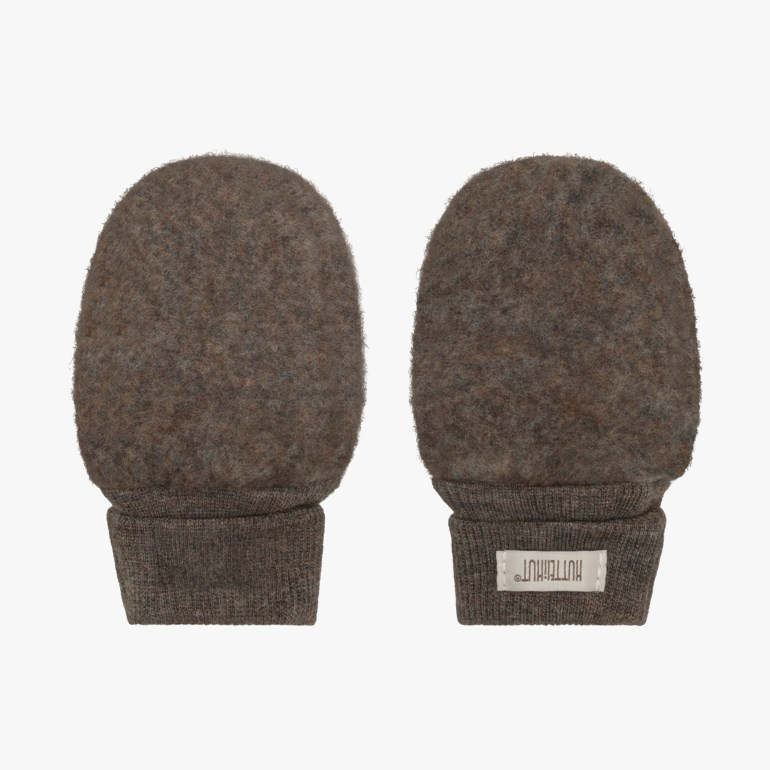 HutteliHut Mittens Wool Fleece Brun - 11050675-BrownMelan-50-56 cm - 1
