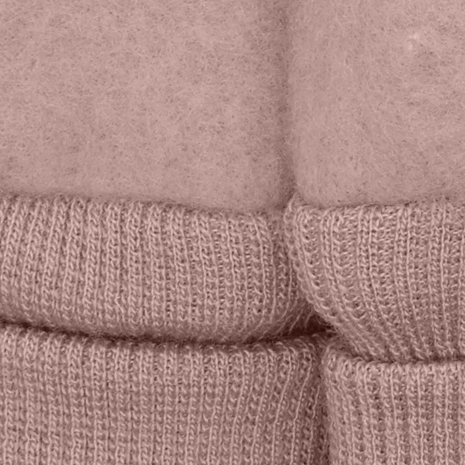 HutteliHut votter i merinoullfleece, mahoganyrose