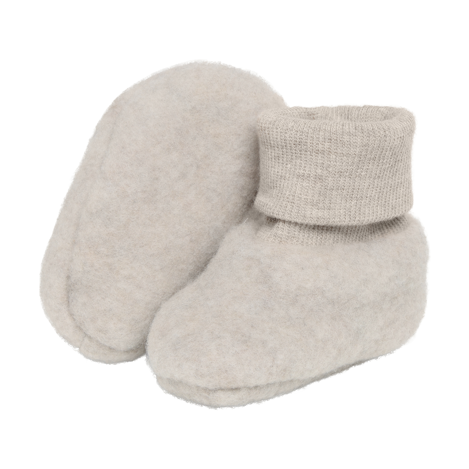 HutteliHut tøfler i merinoullfleece, camelmelange