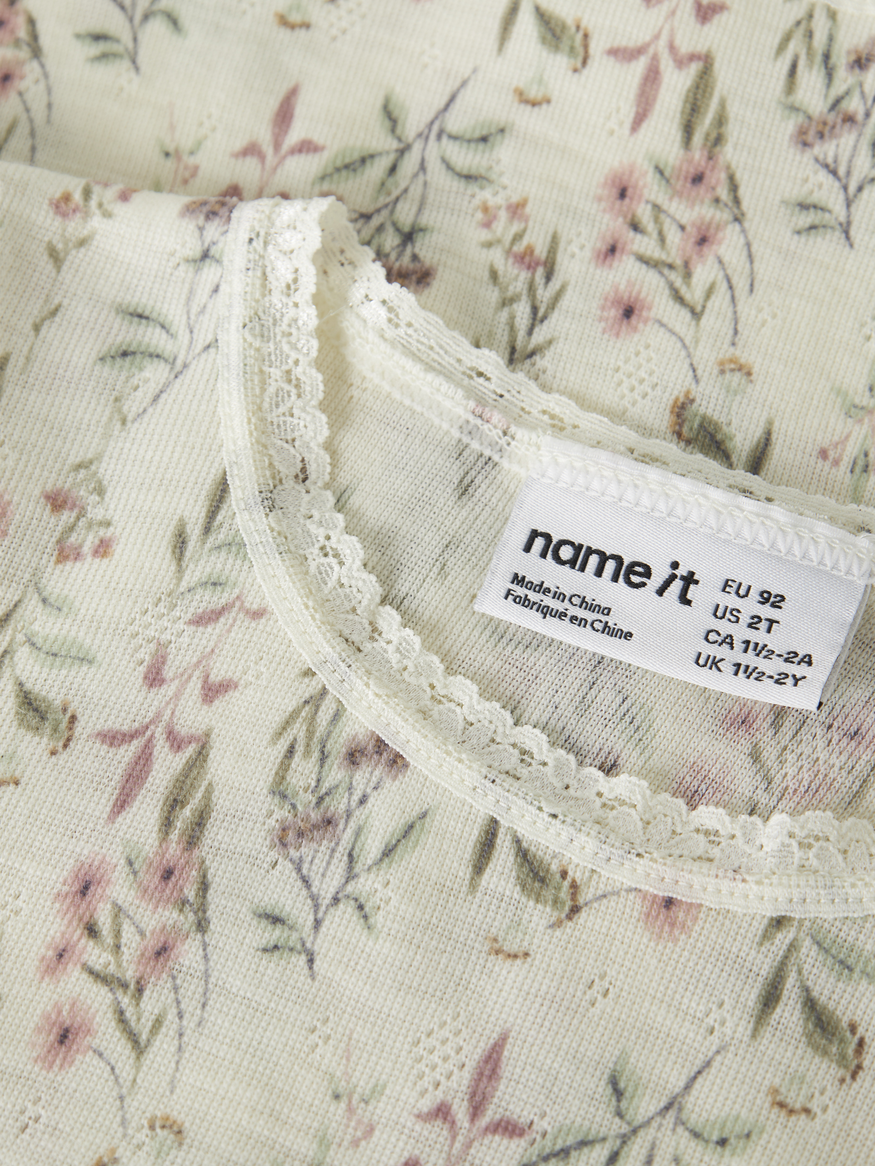 name it mini WANG Ulltrøye NOOS - Snow White | Flowers & Leafs