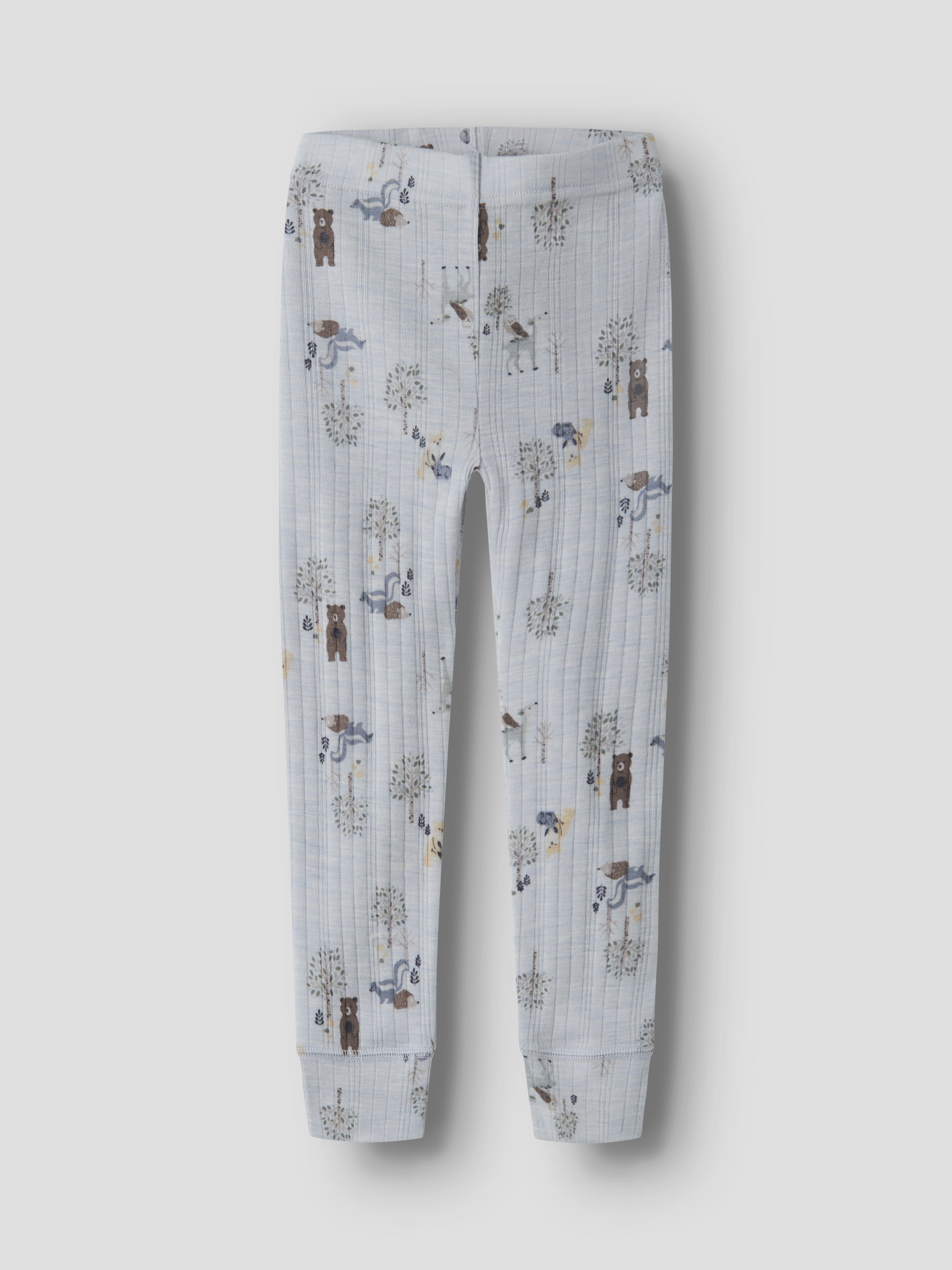 name it mini WANG Ull Legging - Arctic Ice | Forest Animals