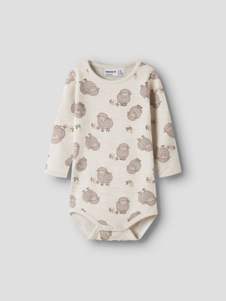 Name It Wup ull/bomull body Hvit - 11050788-PeyoteMela-50 cm - 1