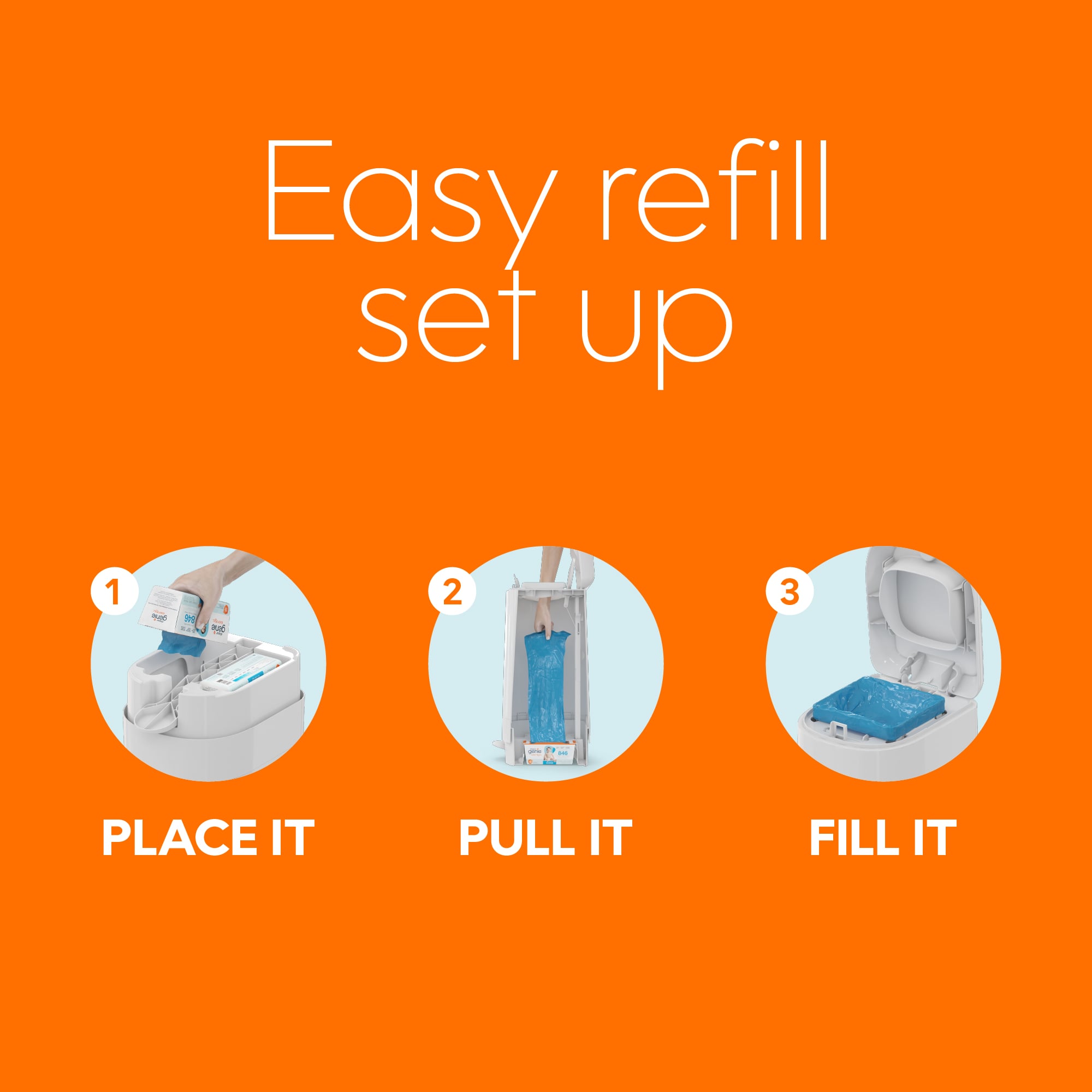 Diaper Genie Easyroll refill - 18 poser, blue