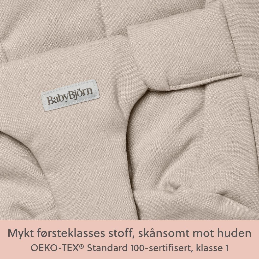 BabyBjörn Vippestol Begin Mykbørstet vev Sandgrå