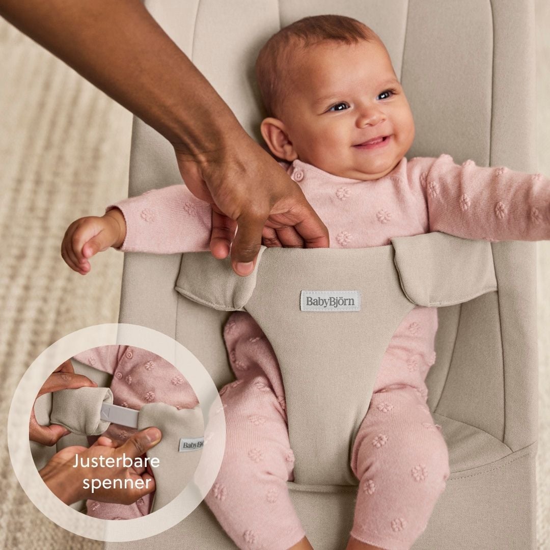 BabyBjörn Vippestol Begin Mykbørstet vev Sandgrå