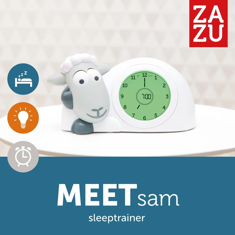 ZAZU Søvntrener Barn - Sam med Nattlampe og Klokke, Hvit