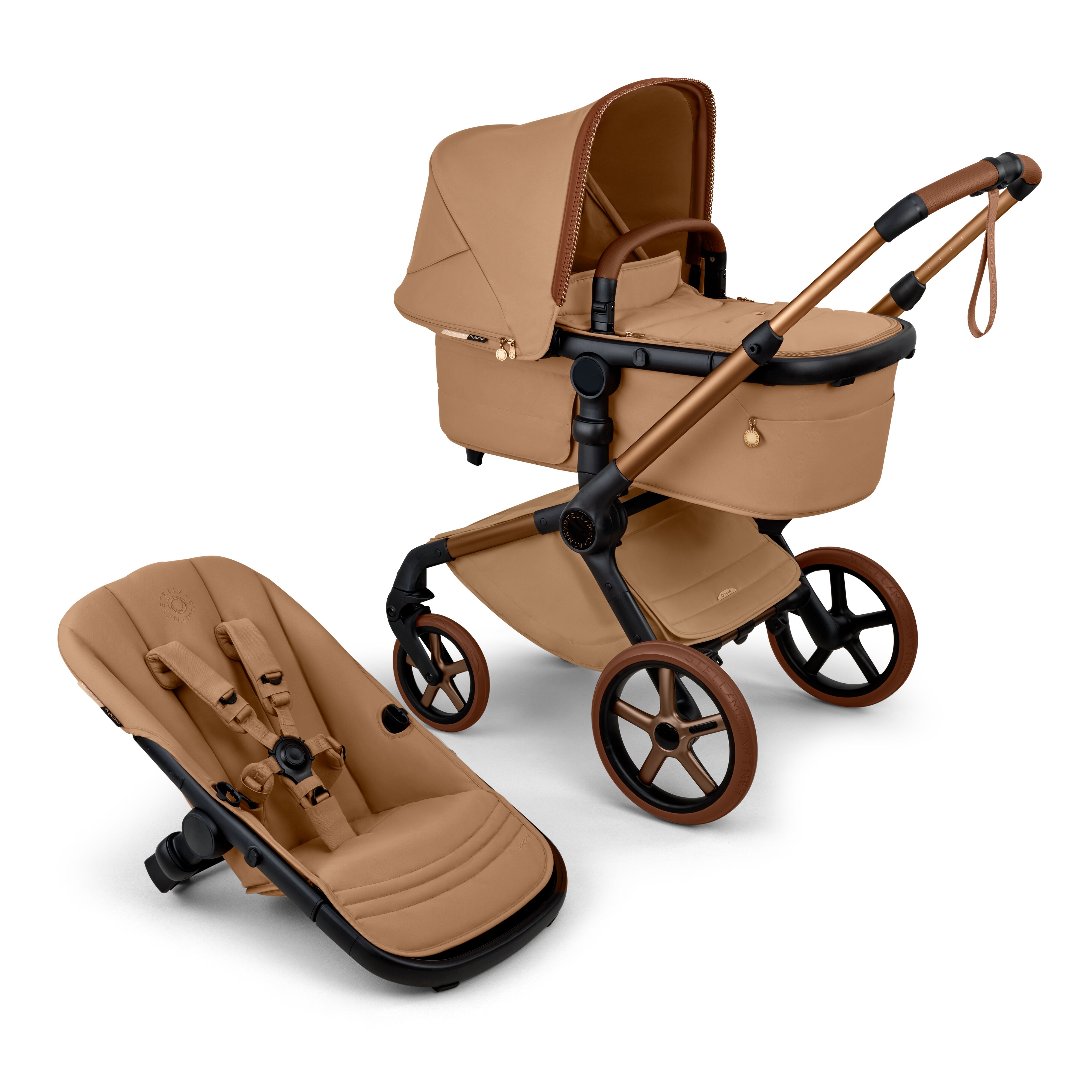 Bugaboo X StellaMcCartney Fox 5 Renew komplett Brun - 11050926-TobBrown-4wheel - 1