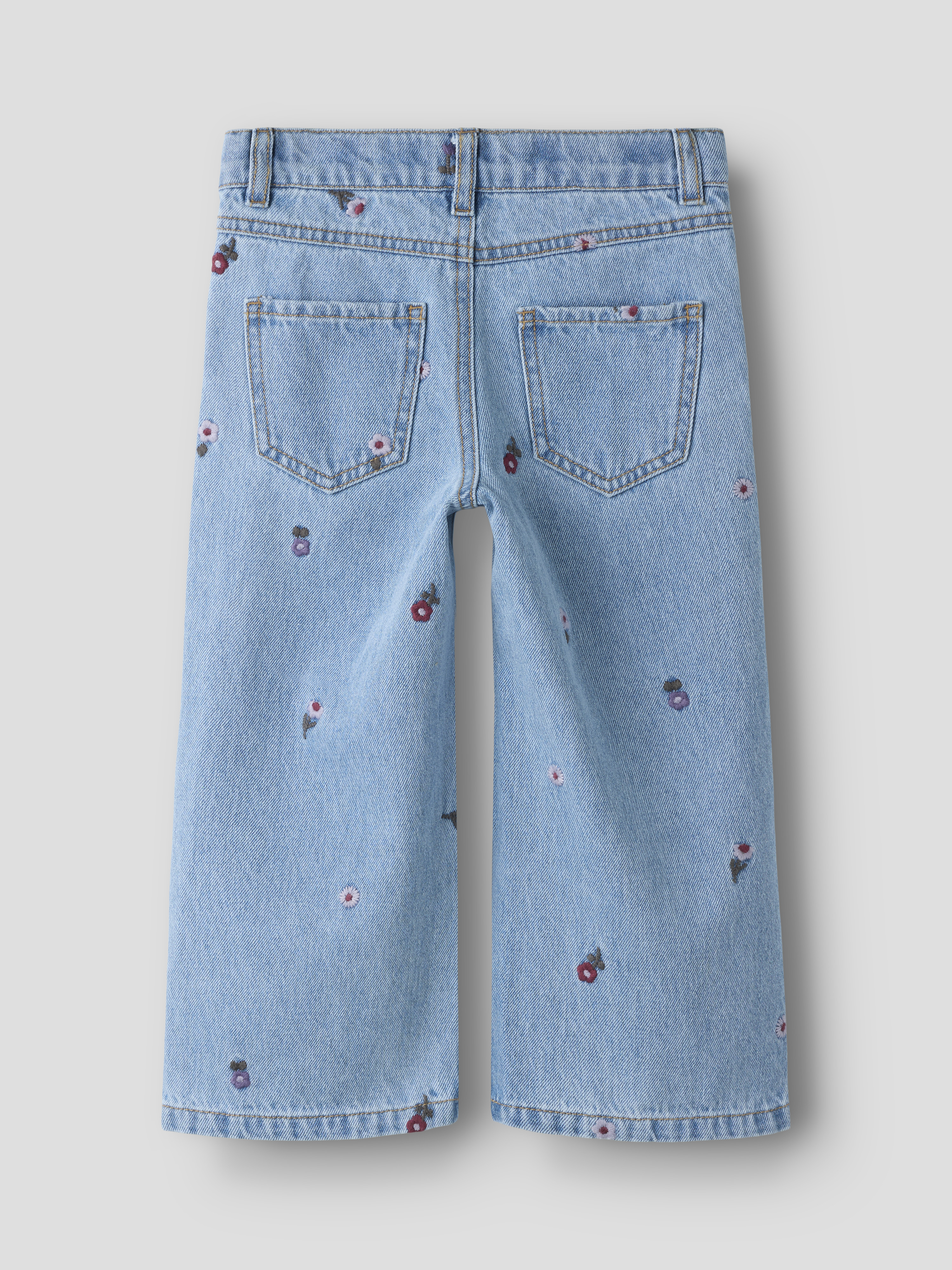 Name It Rose jeans med vide ben og broderi, mediumbluedenim