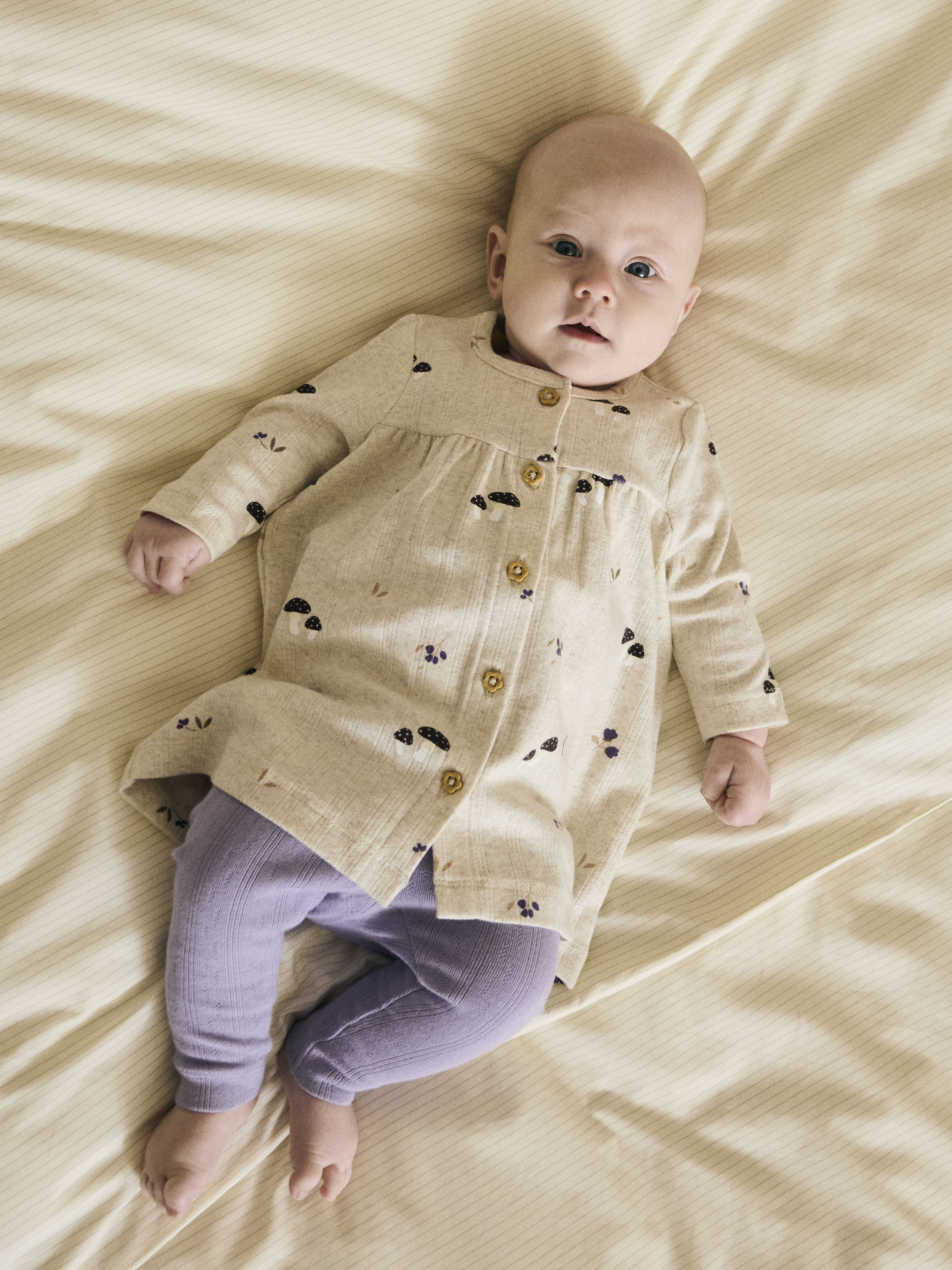 Name It Olene ribbestrikket leggings i økologisk bomull, heirloomlilac