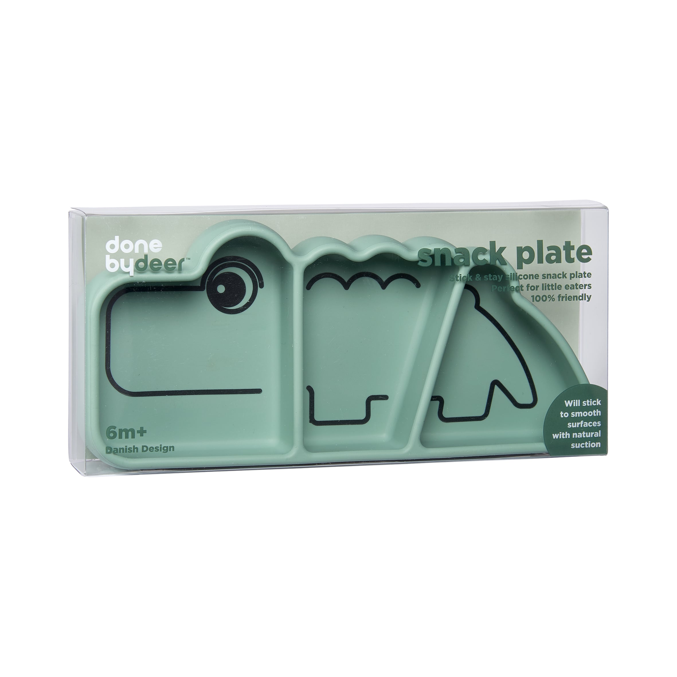 Croco stick & stay snacktallerken, green, croco