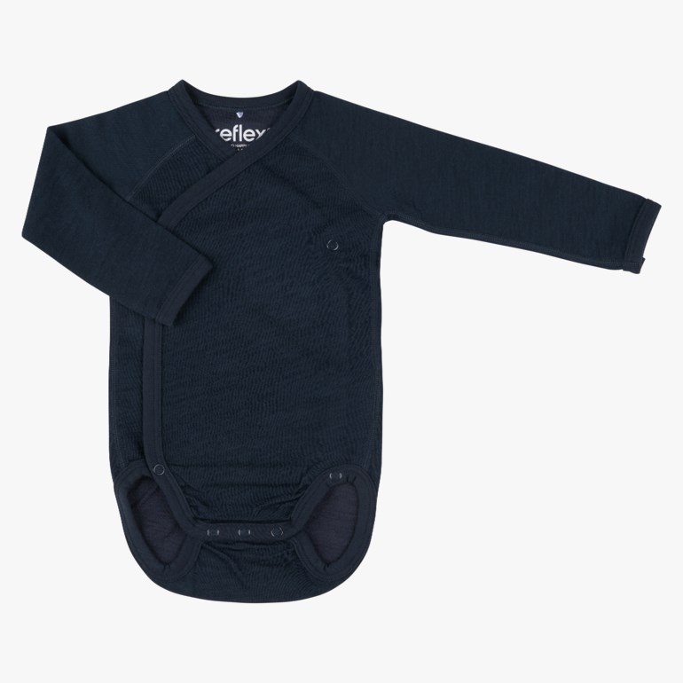 Bris ull/bambus omslagsbody, navy Marine - undefined - 1