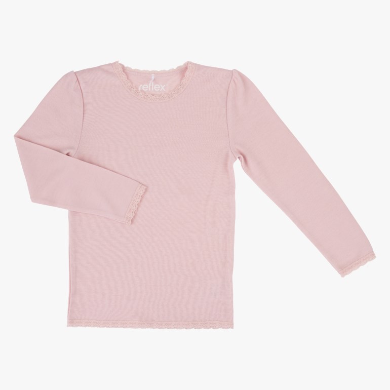 Bris ull/bambus trøye blonder SS21, pinklight Rosa - undefined - 1