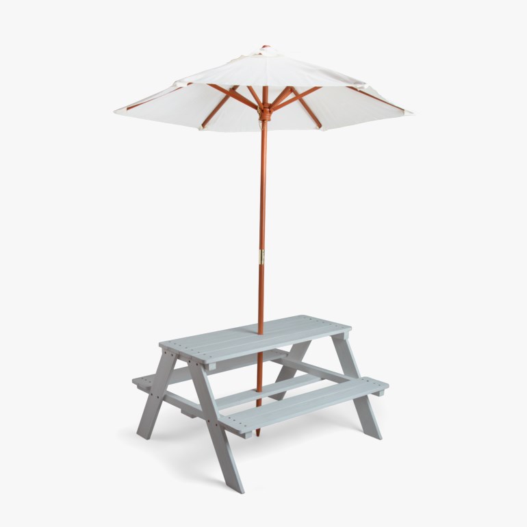 Piknikbord med parasoll, grey Grå - undefined - 1