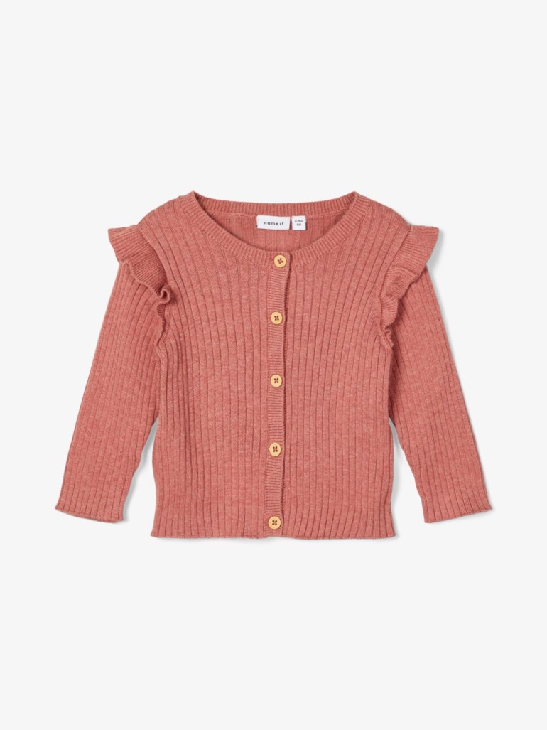 Tarib langermet strikket cardigan. Rød - undefined - 1