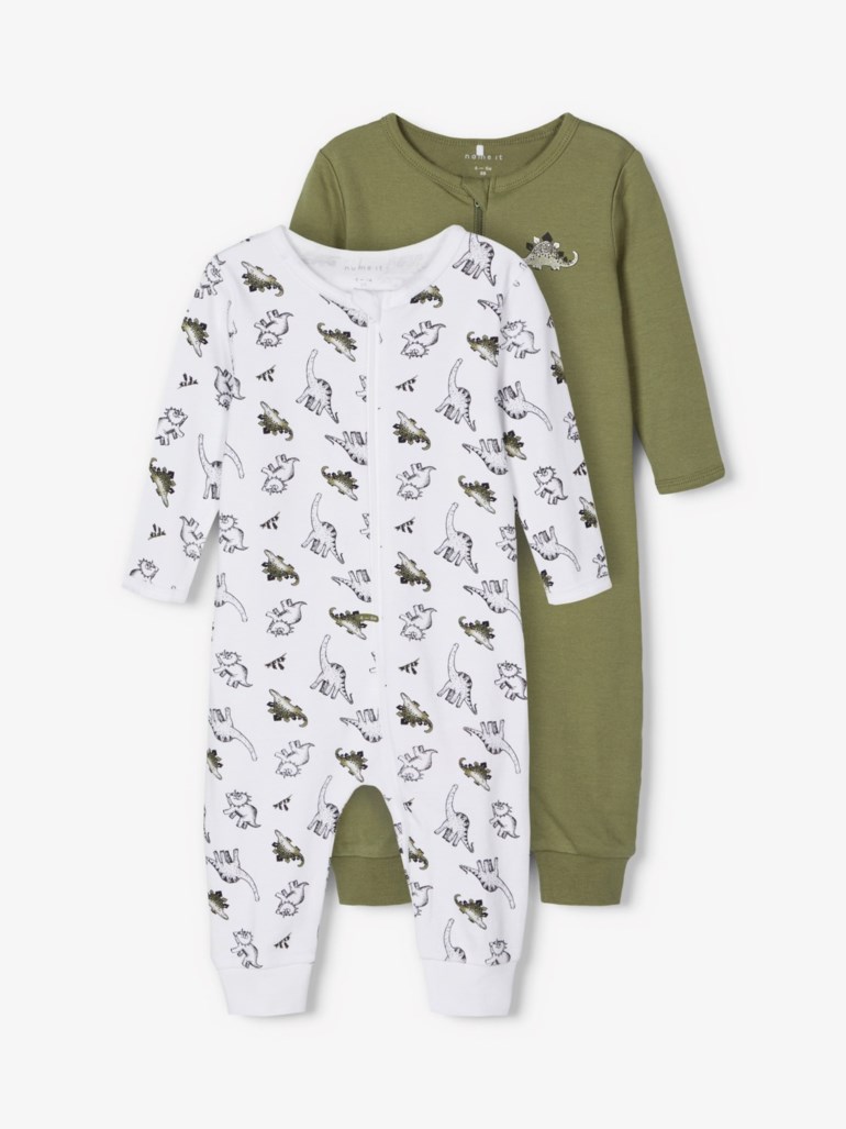 2pk nattpysj med Dino print. Grønn - undefined - 1