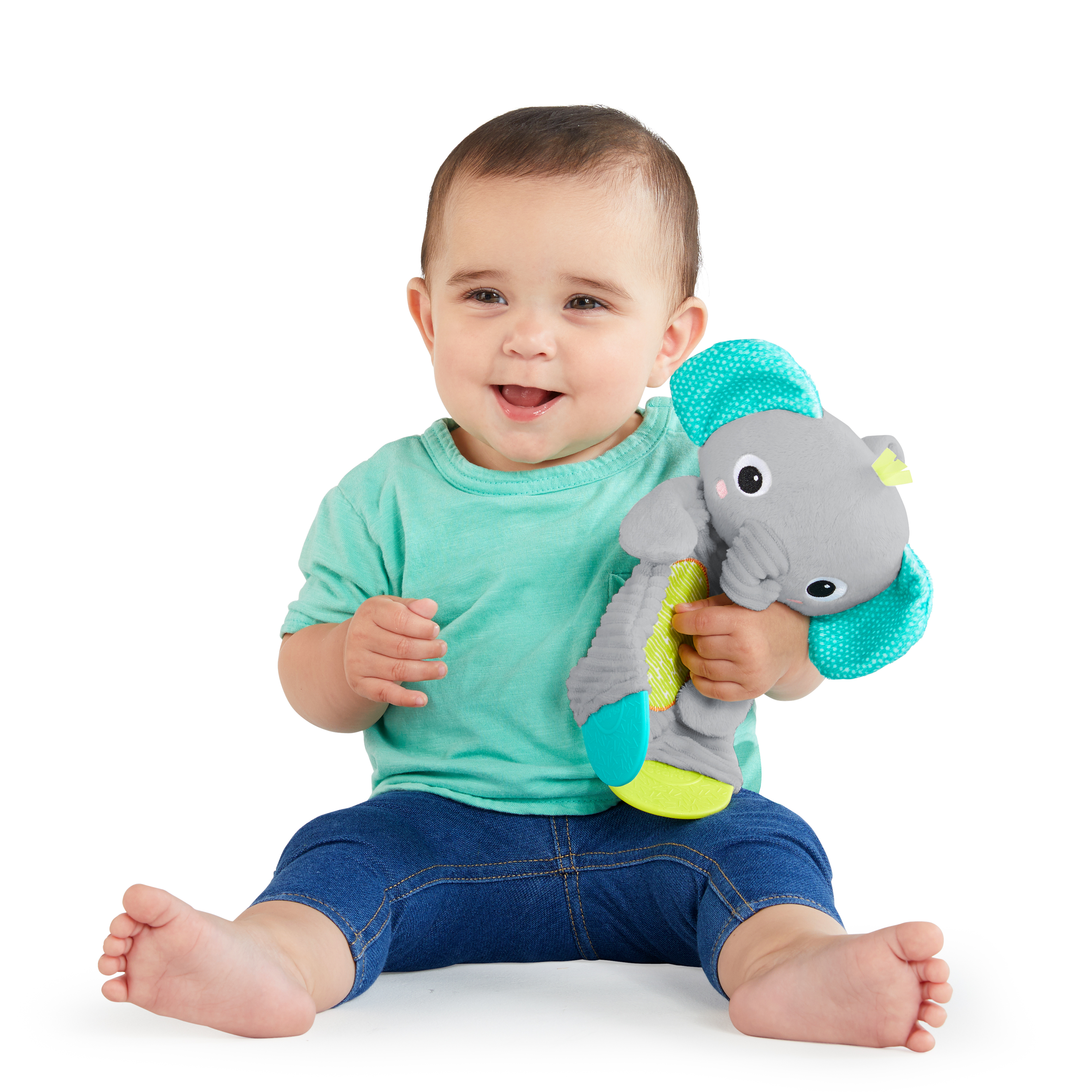 Snuggle 'n' teethe myk biteleke til baby, grey