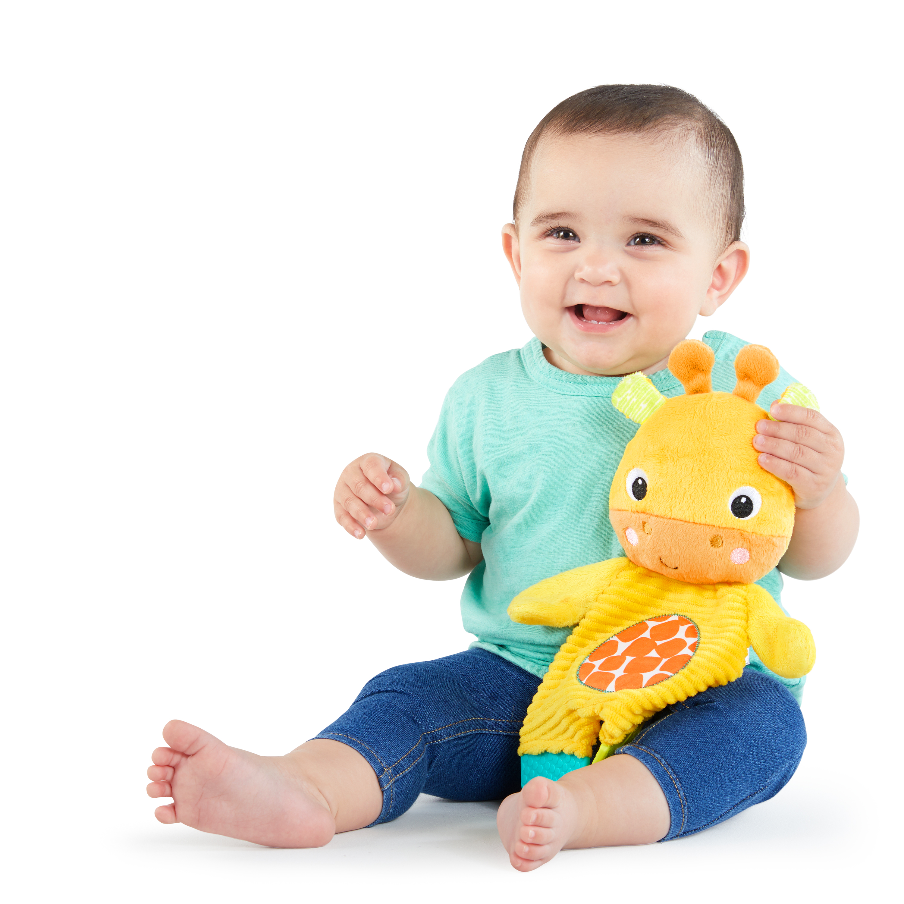 Snuggle 'n' teethe myk biteleke til baby, yellow