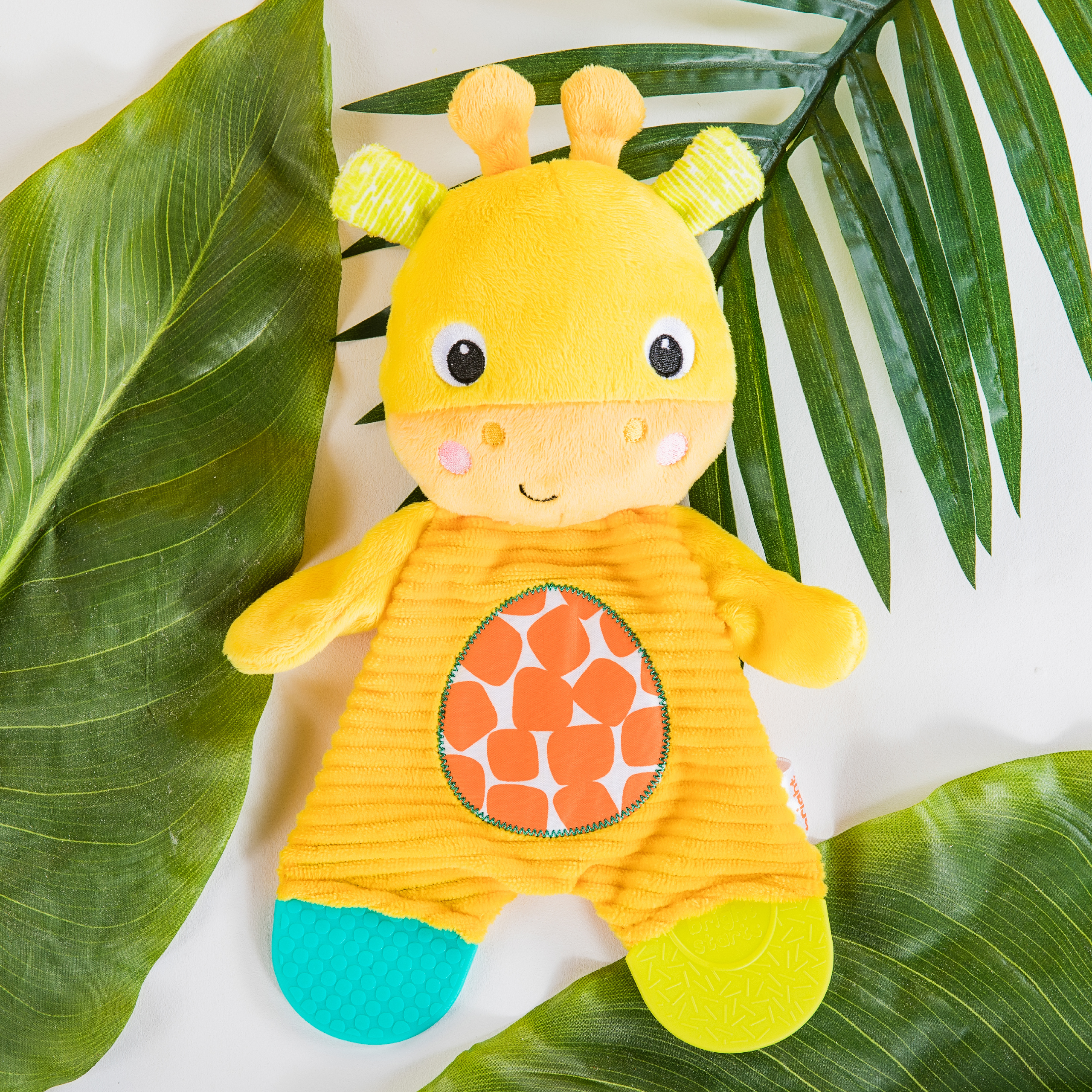 Snuggle 'n' teethe myk biteleke til baby, yellow