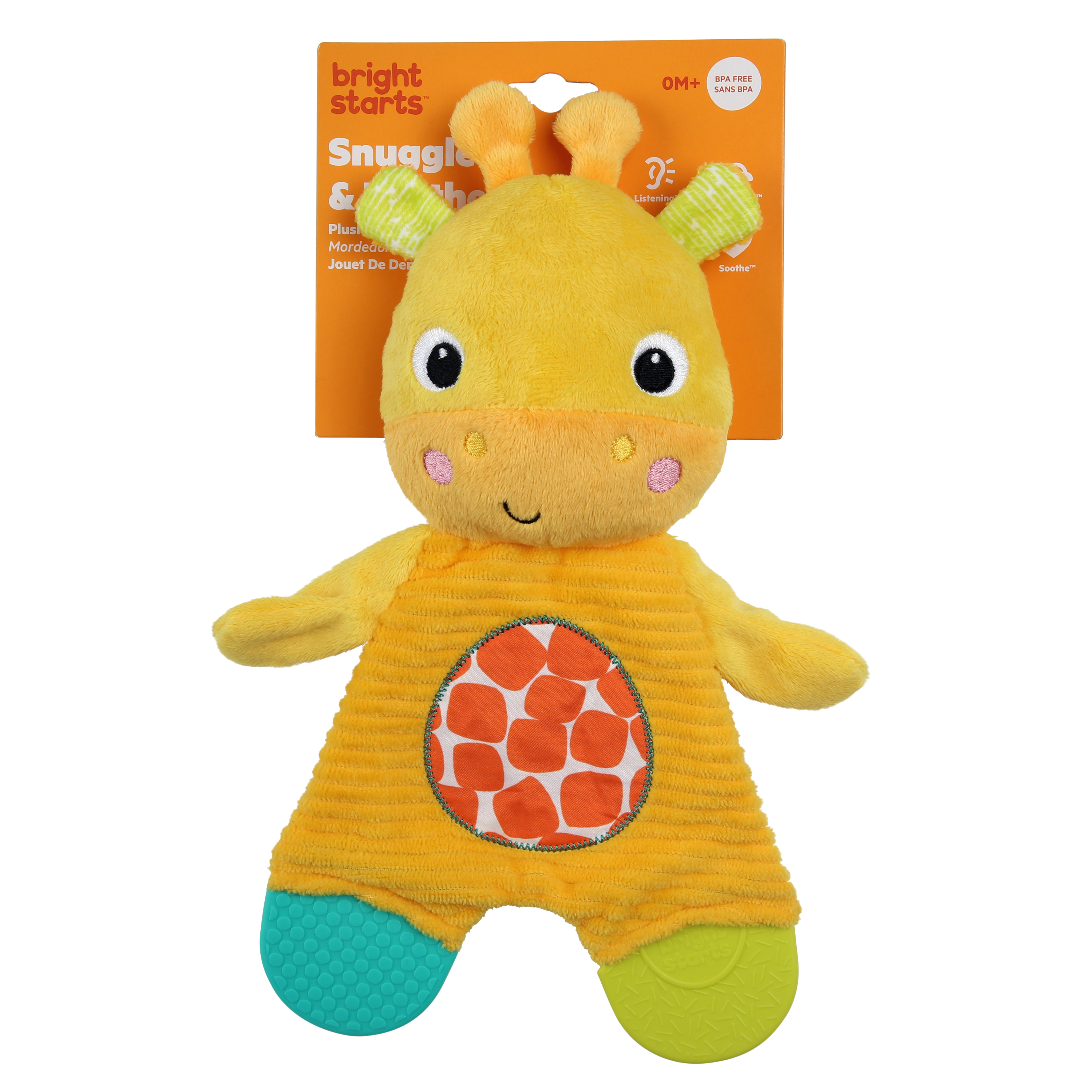 Snuggle 'n' teethe myk biteleke til baby, yellow