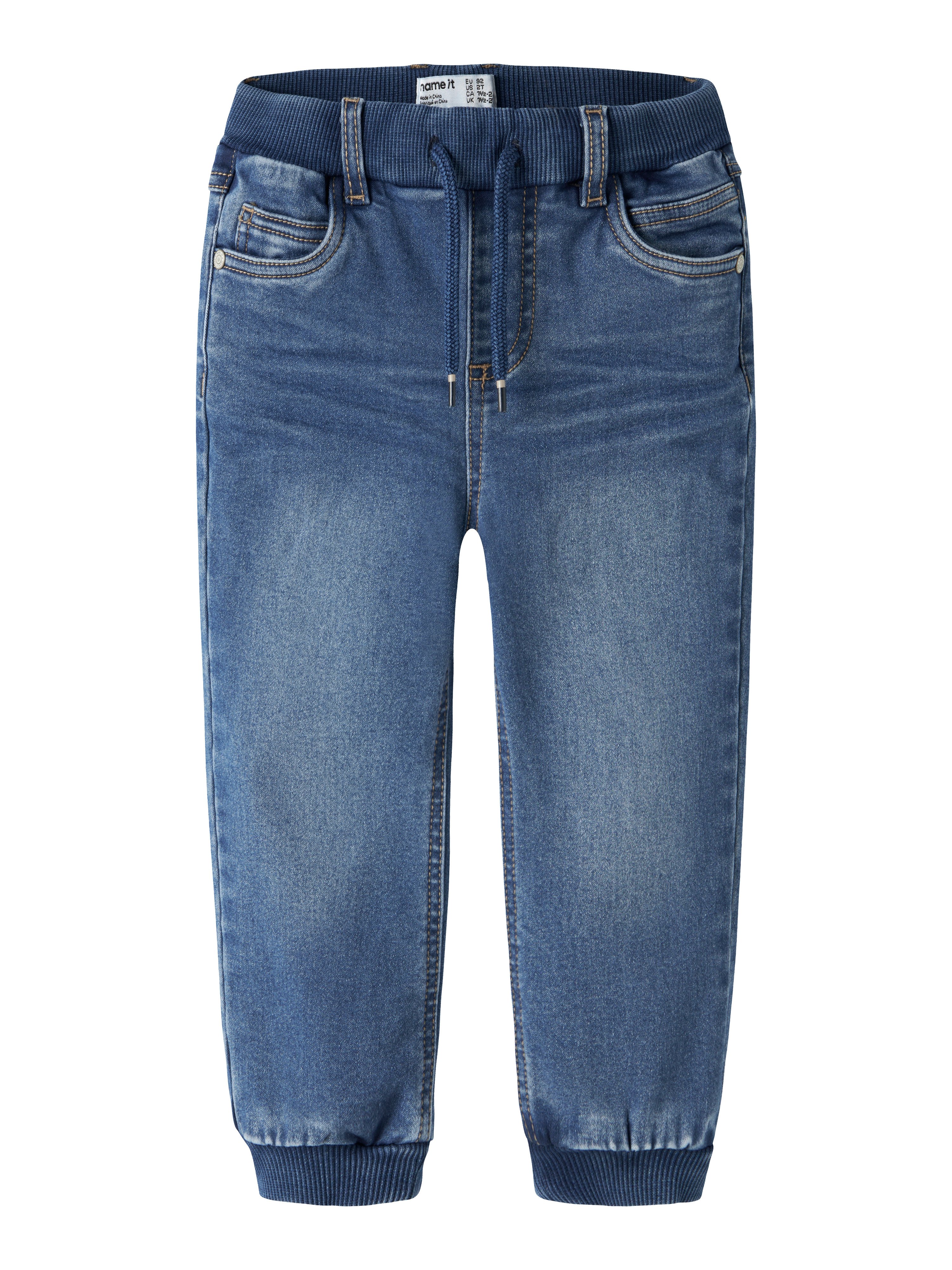 Name It Ben baggy jeans med fleeceinnside, mediumbluedenim