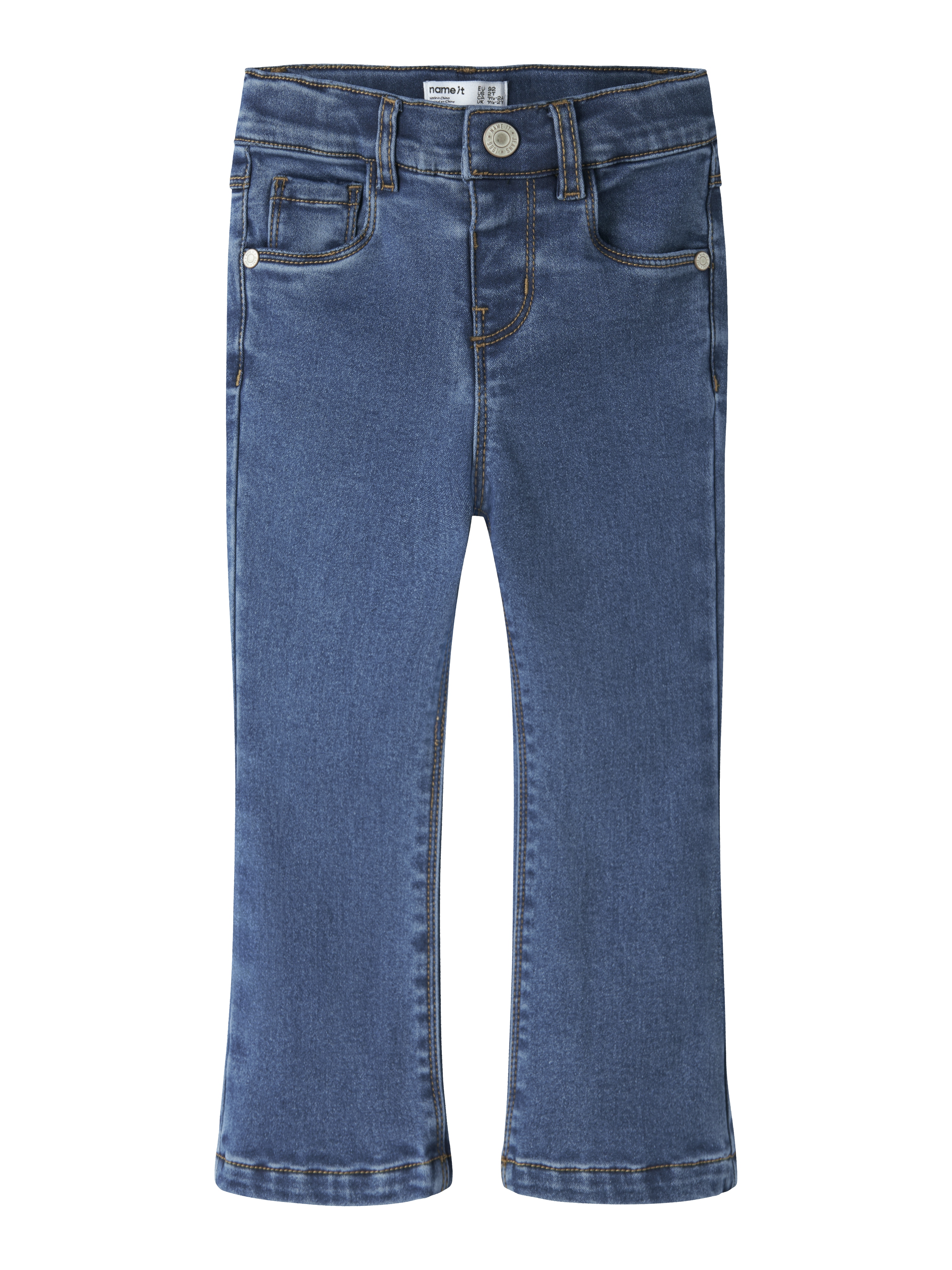 Name It Nmfsalli bootcut jeans med fleecefôr, mediumbluedenim